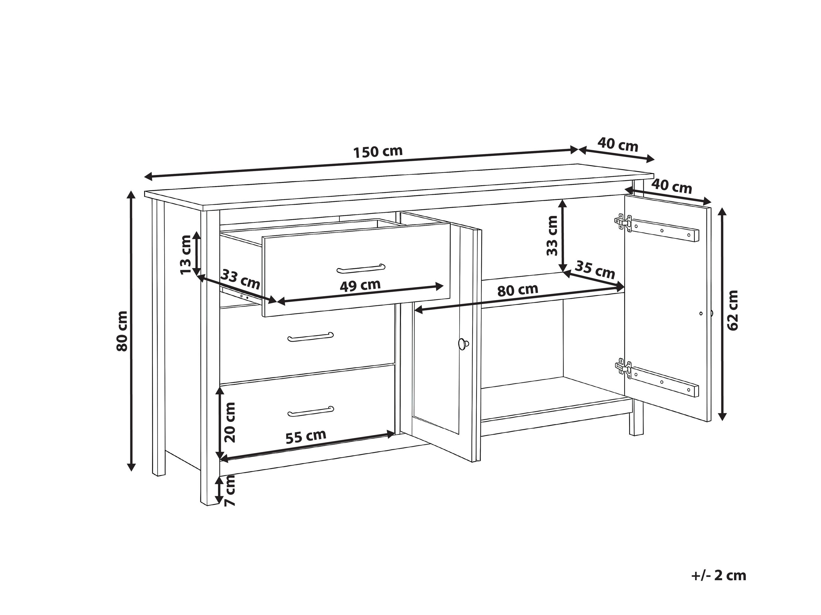 Komoda Berwyn 3317 (Zelena + Bor)