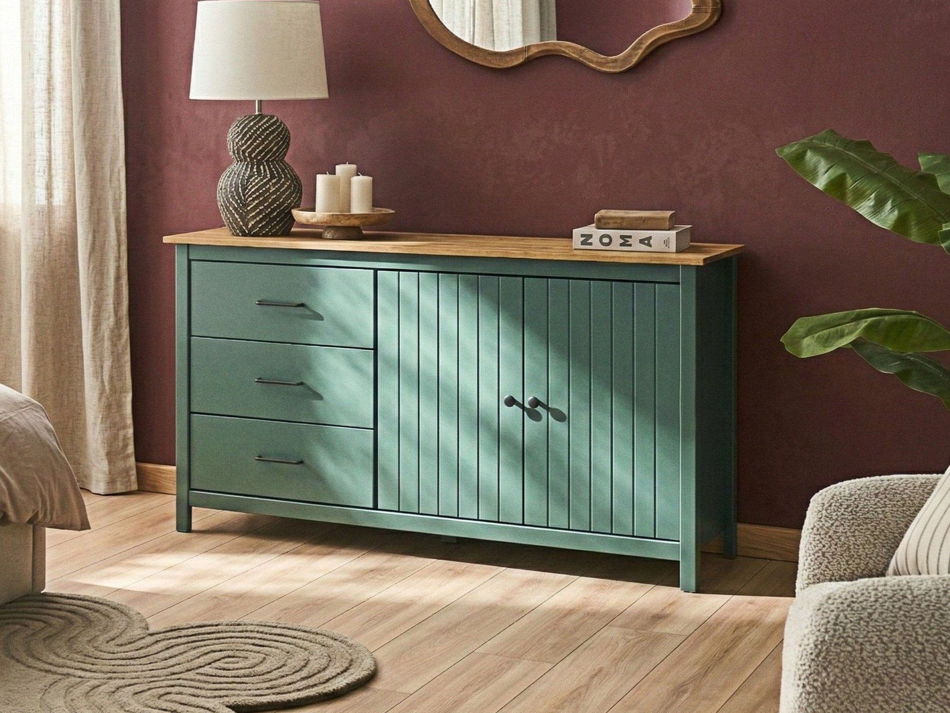 Komoda Berwyn 3317 (Zelena + Bor)