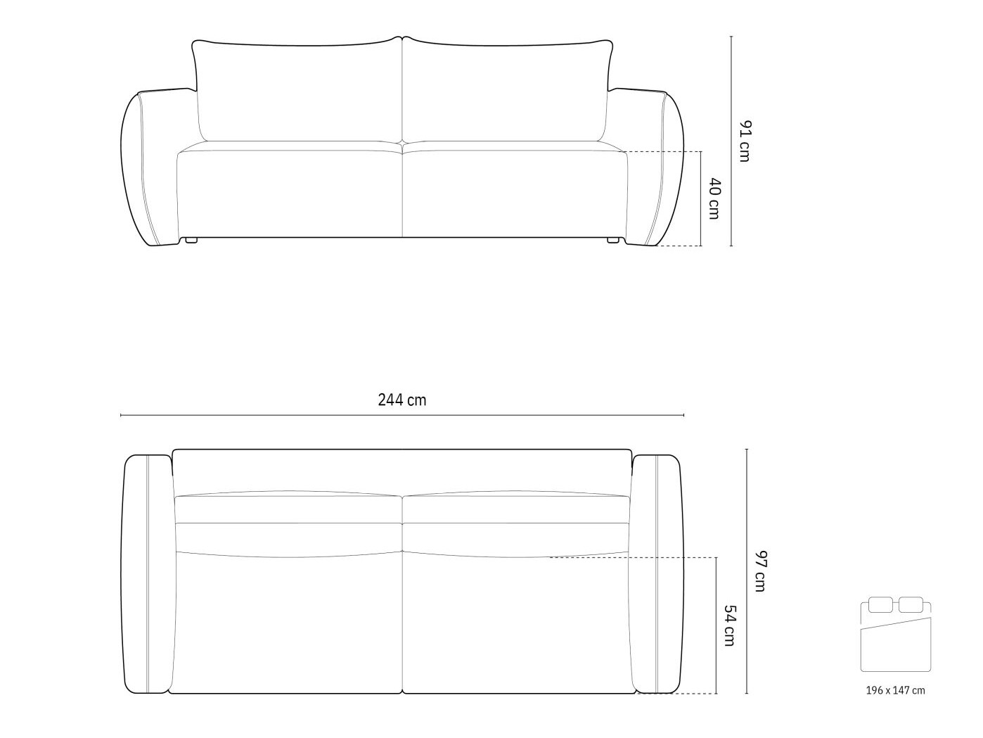 Kauč na razvlačenje Belenoe 113 (Over the Horizon 03)