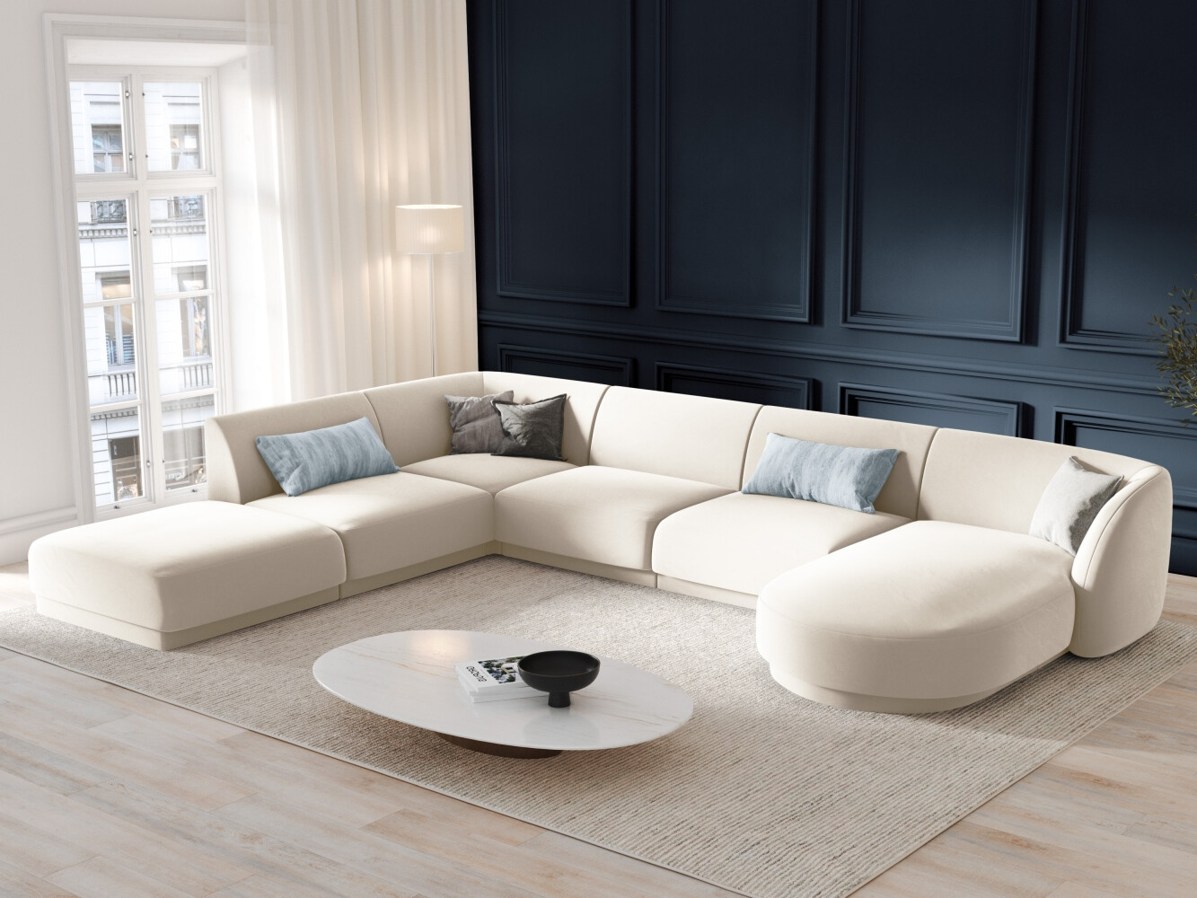 Modularna kutna garnitura Tivlomi 107 (Bluvel 22)