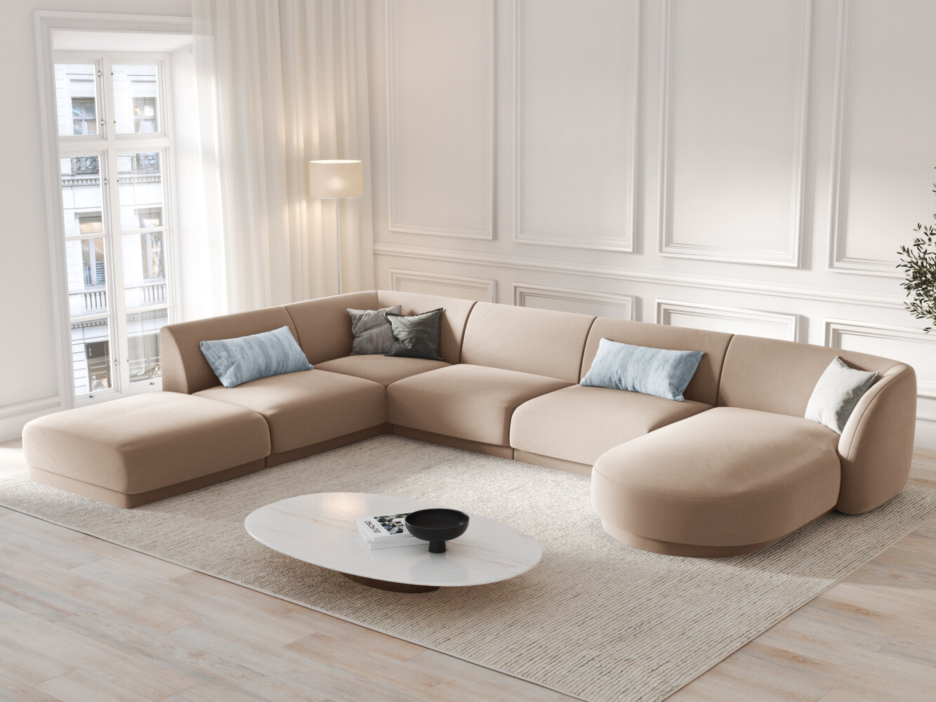 Modularna kutna garnitura Tivlomi 107 (Bluvel 40)