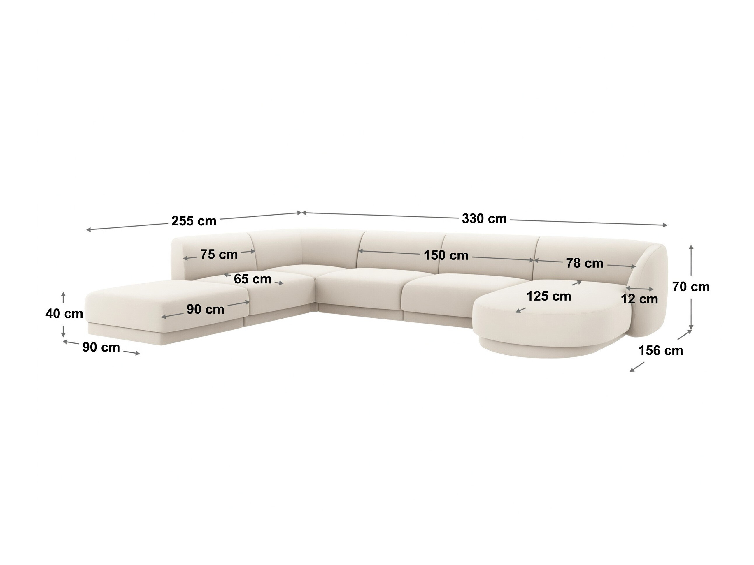 Modularna kutna garnitura Tivlomi 107 (Bluvel 40)