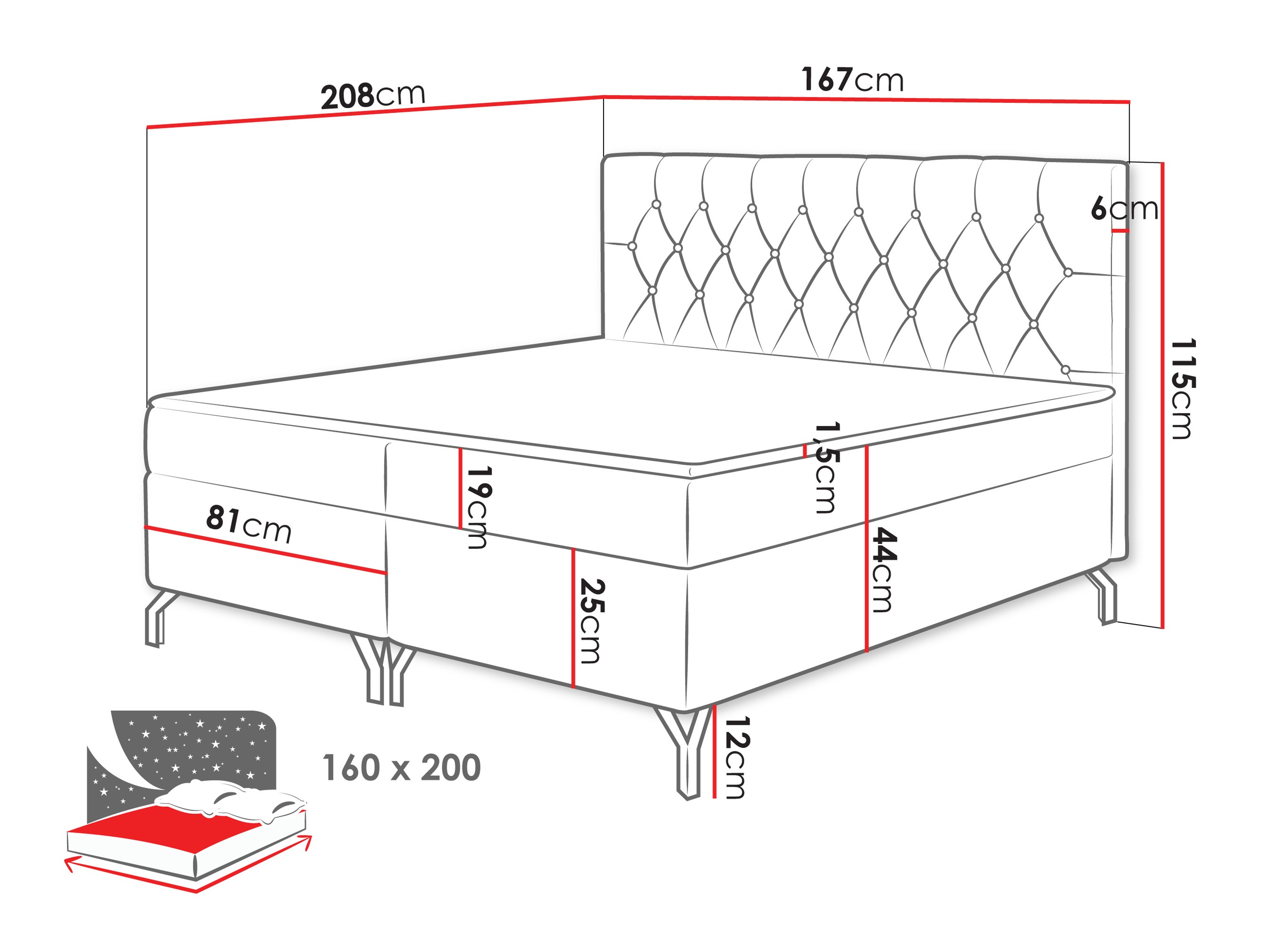 Boxspring krevet Baltimore 204 (Fresh 01)