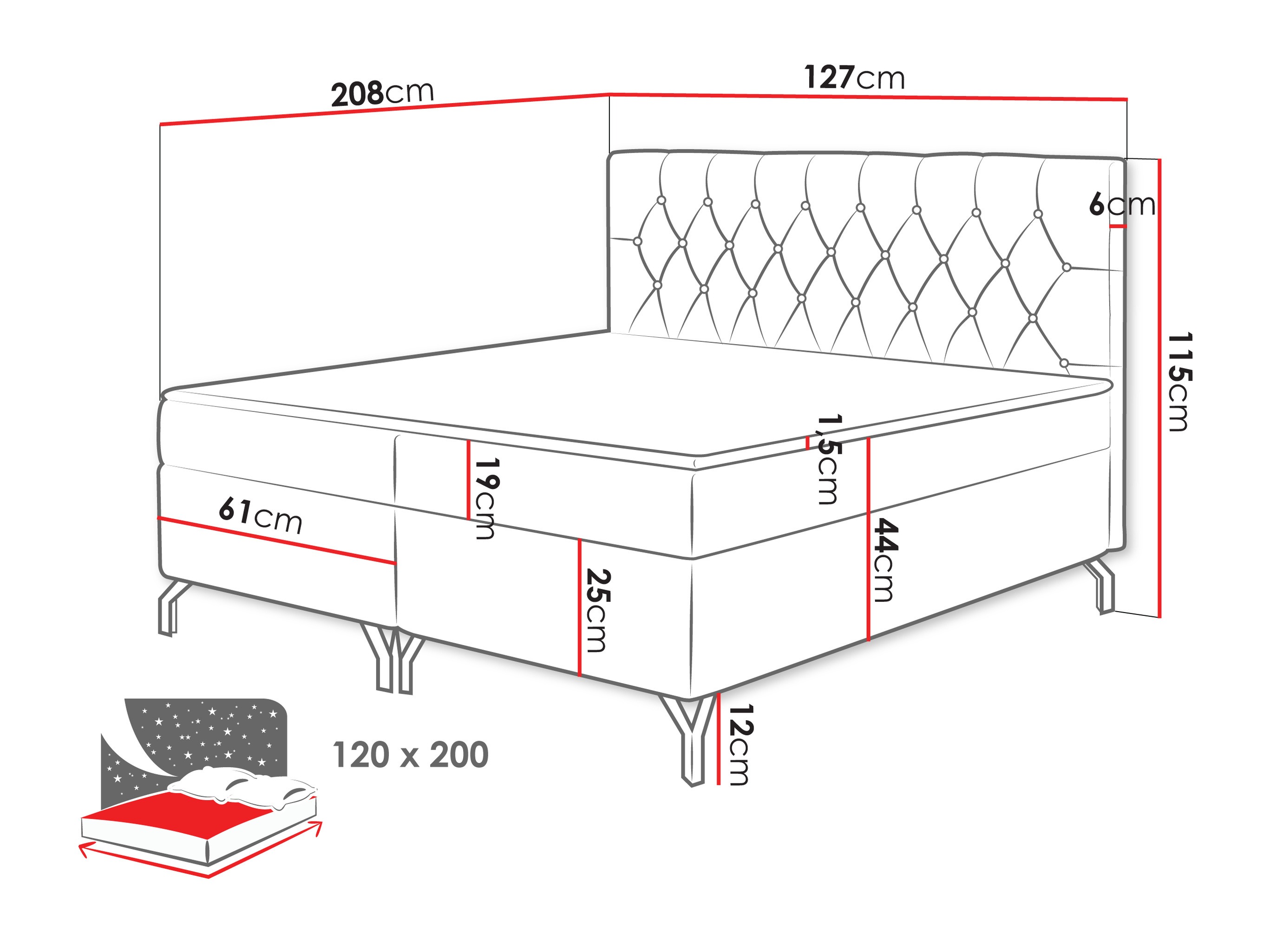 Boxspring krevet Focus (Fresh 03)