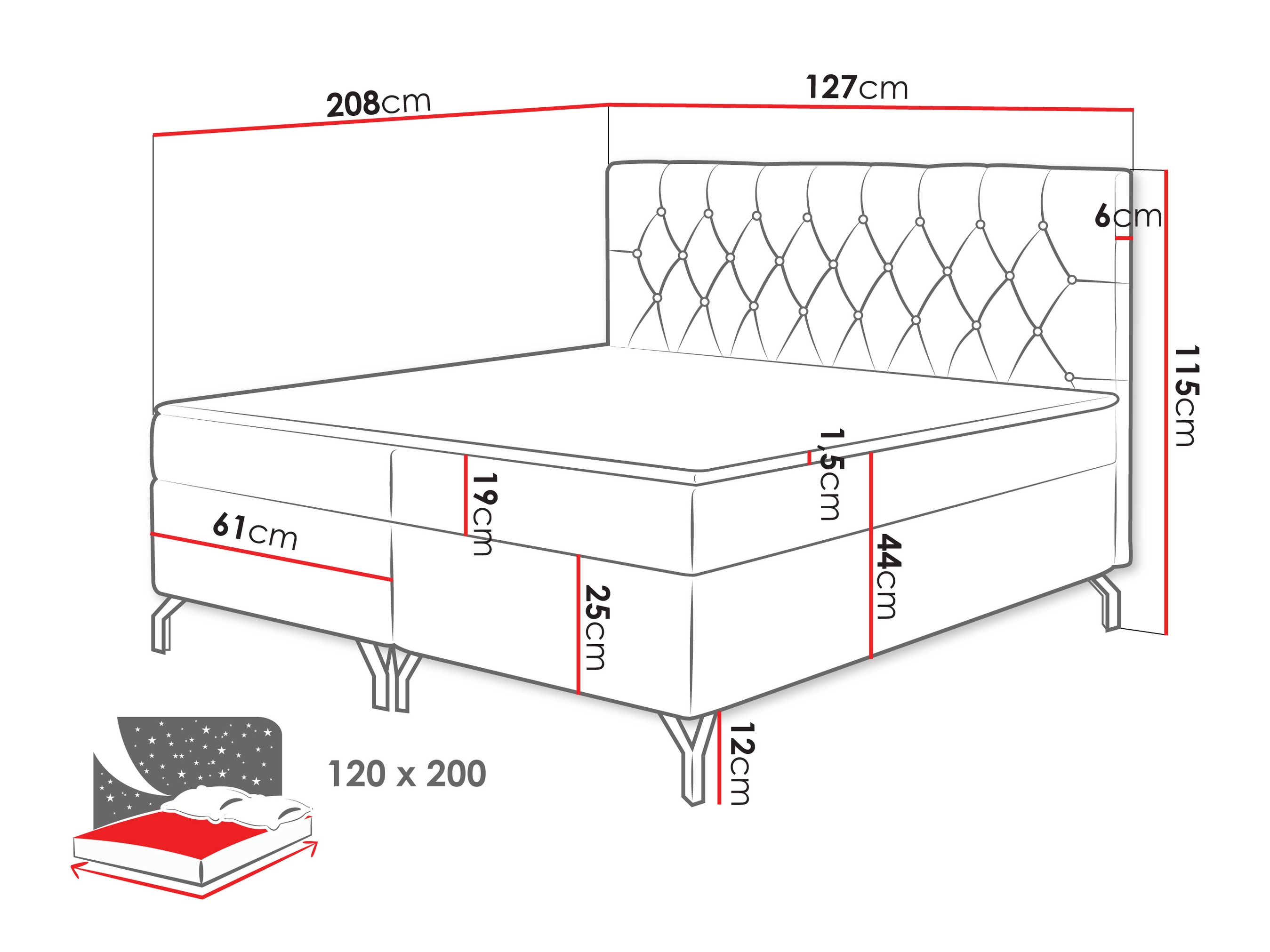 Boxspring krevet Focus (Fresh 09)