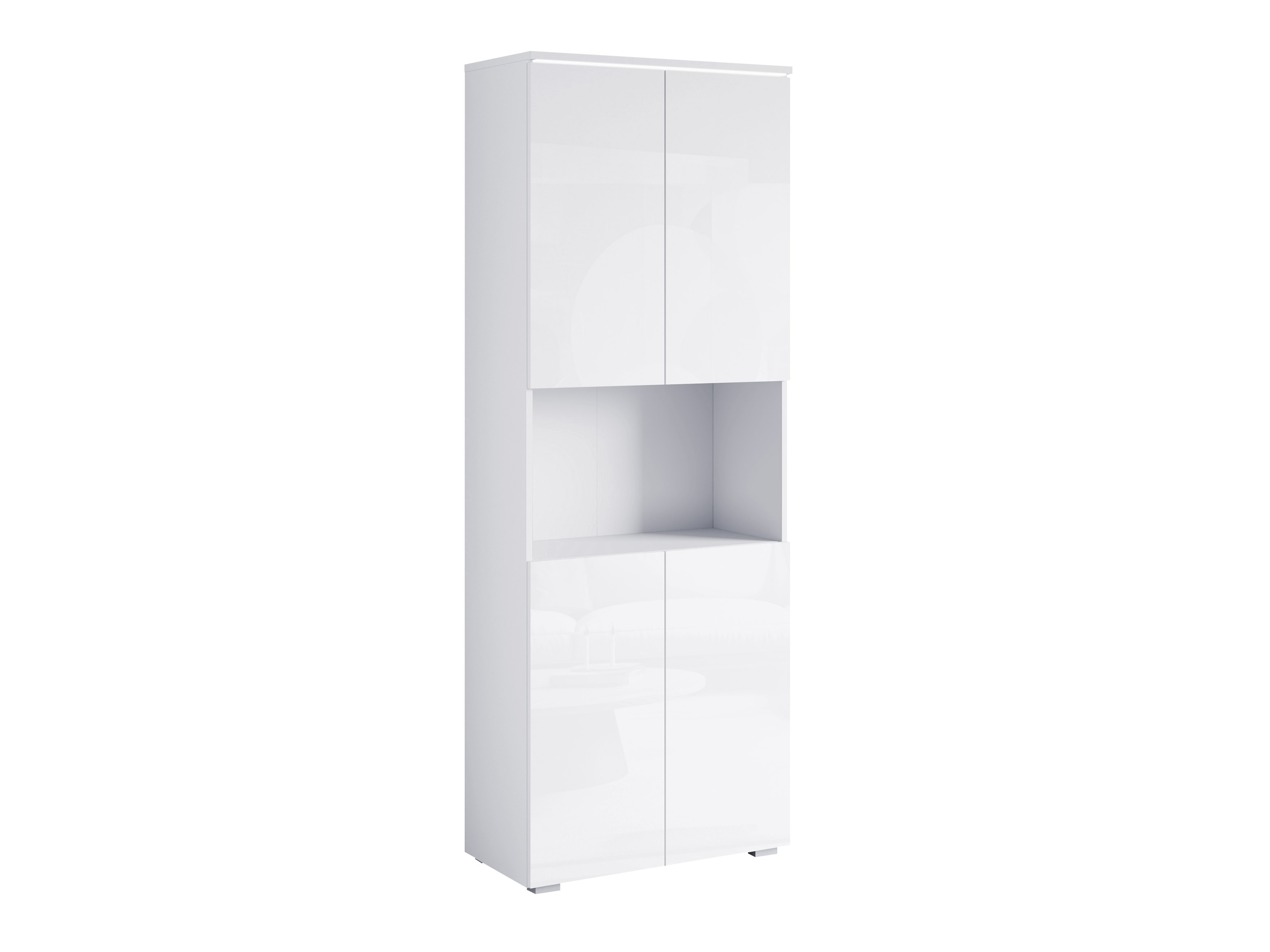 Polica Mirfivo 106 (Bijela + Sjajno bijela)
