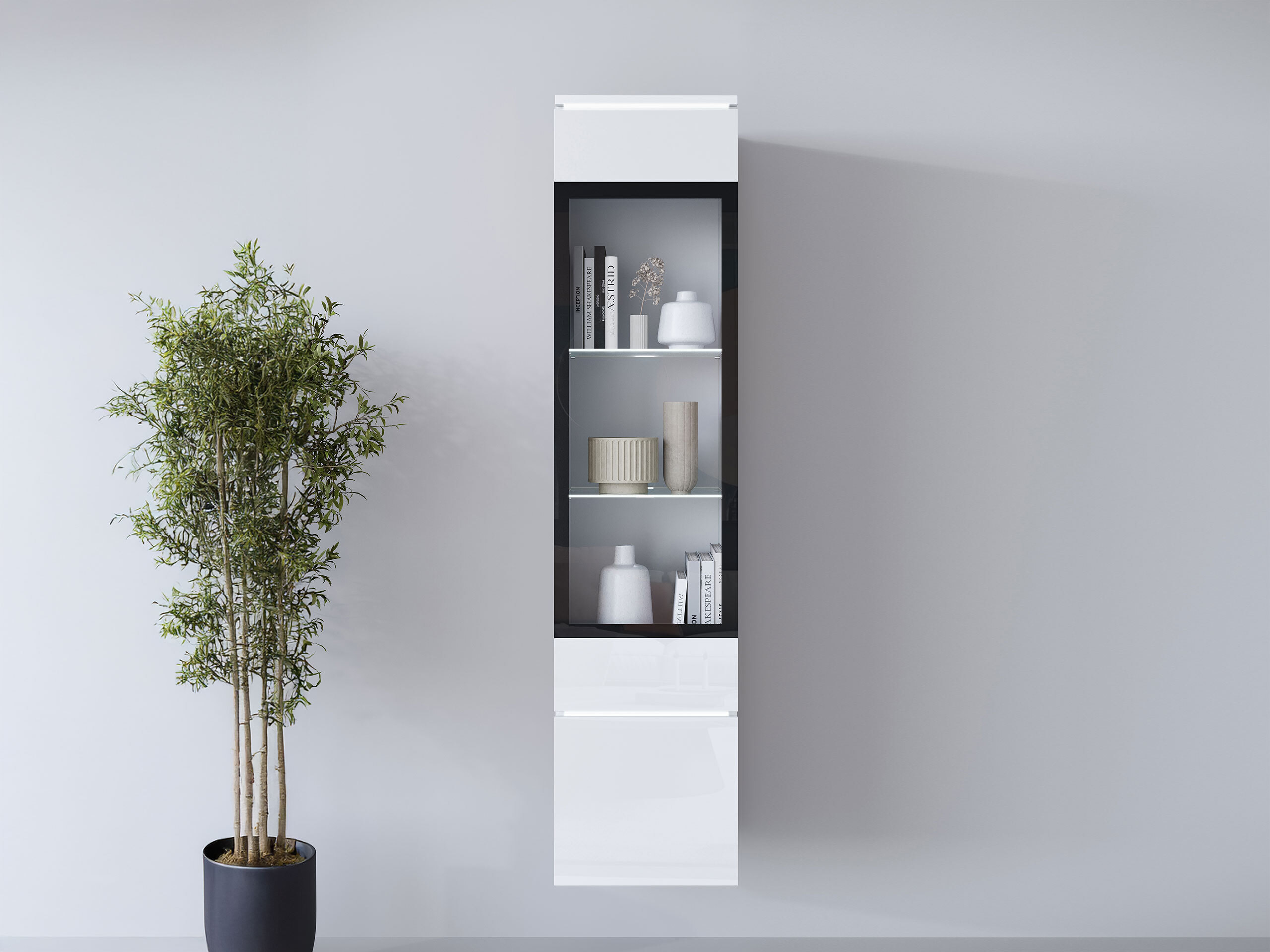 Polica Mirfivo 109 (Bijela + Sjajno bijela)