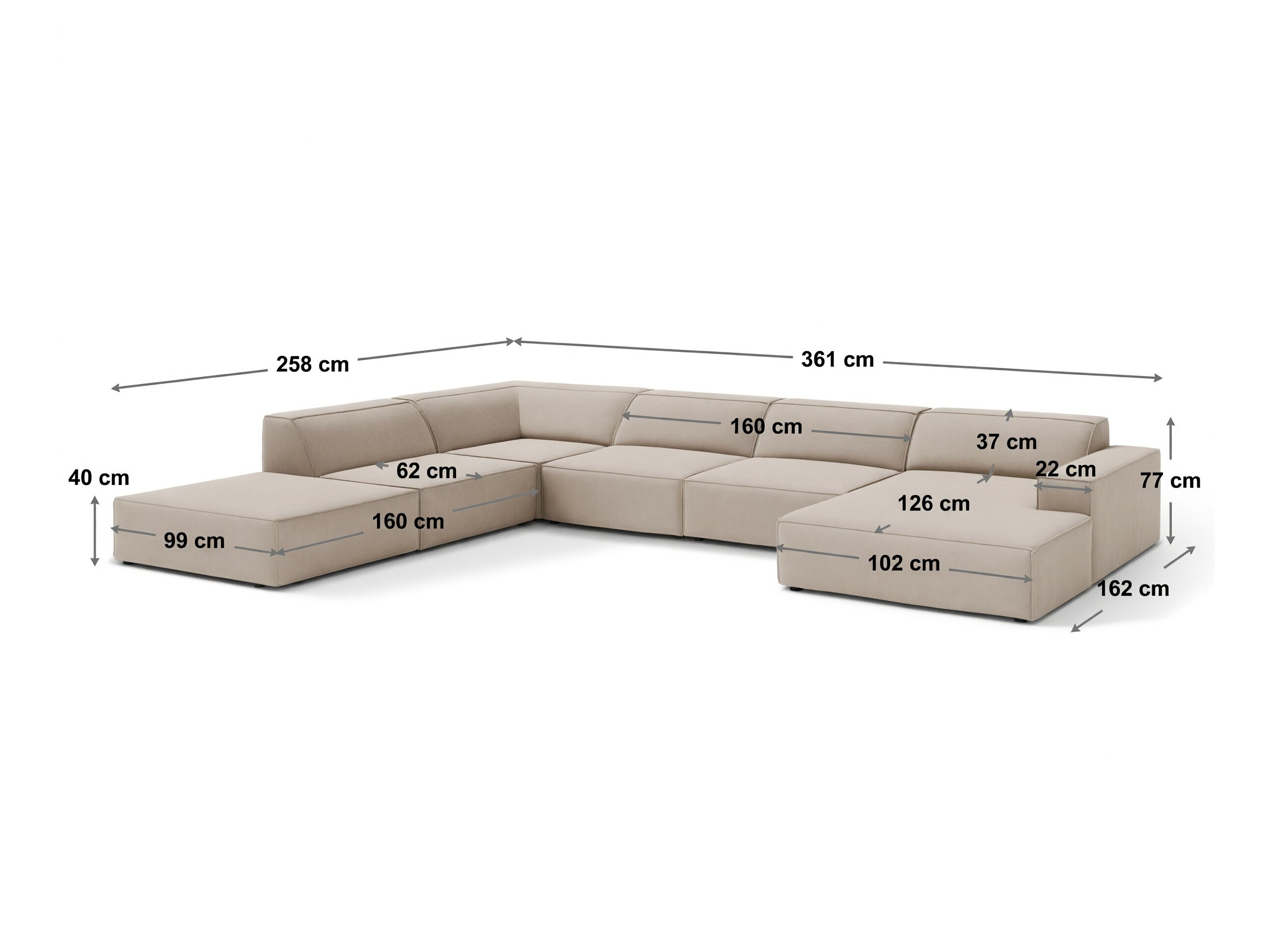 Modularna kutna garnitura Lomcalu 123 (Megan 363)