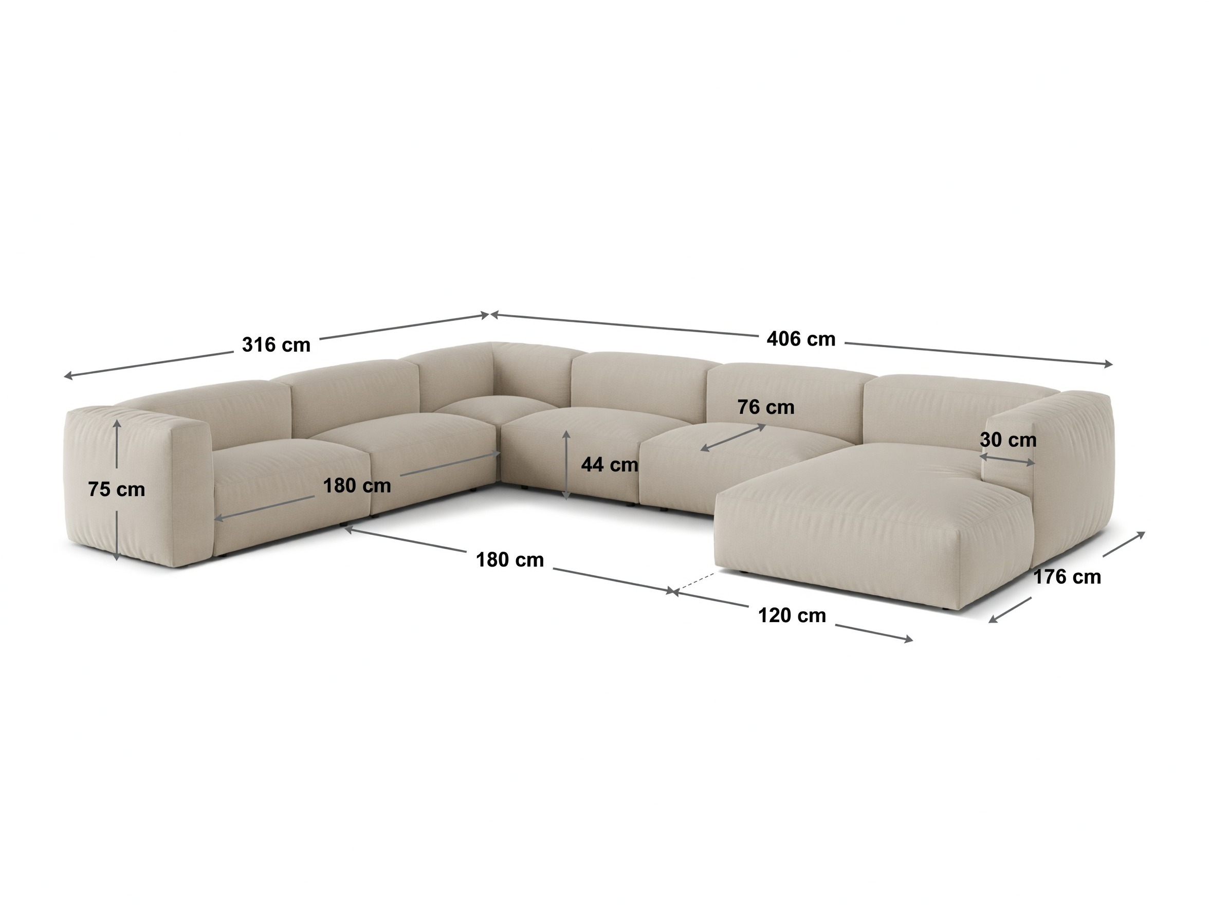 Modularna kutna garnitura Sorcoro 132 (Vogue 11)