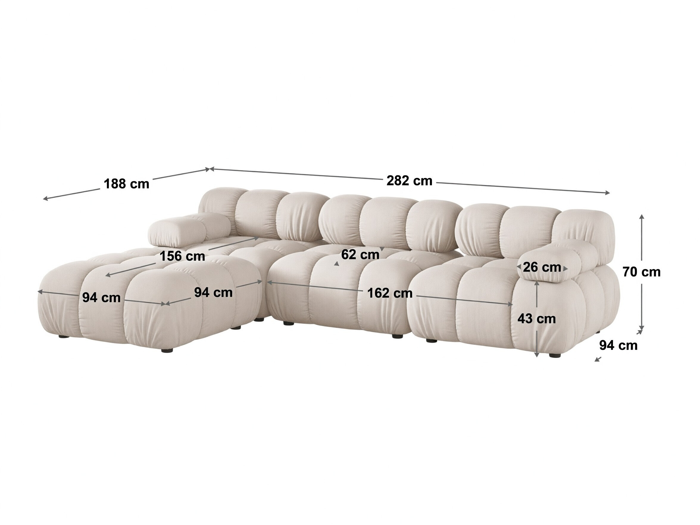 Modularna kutna garnitura Caltenu 113 (Venus 2927)
