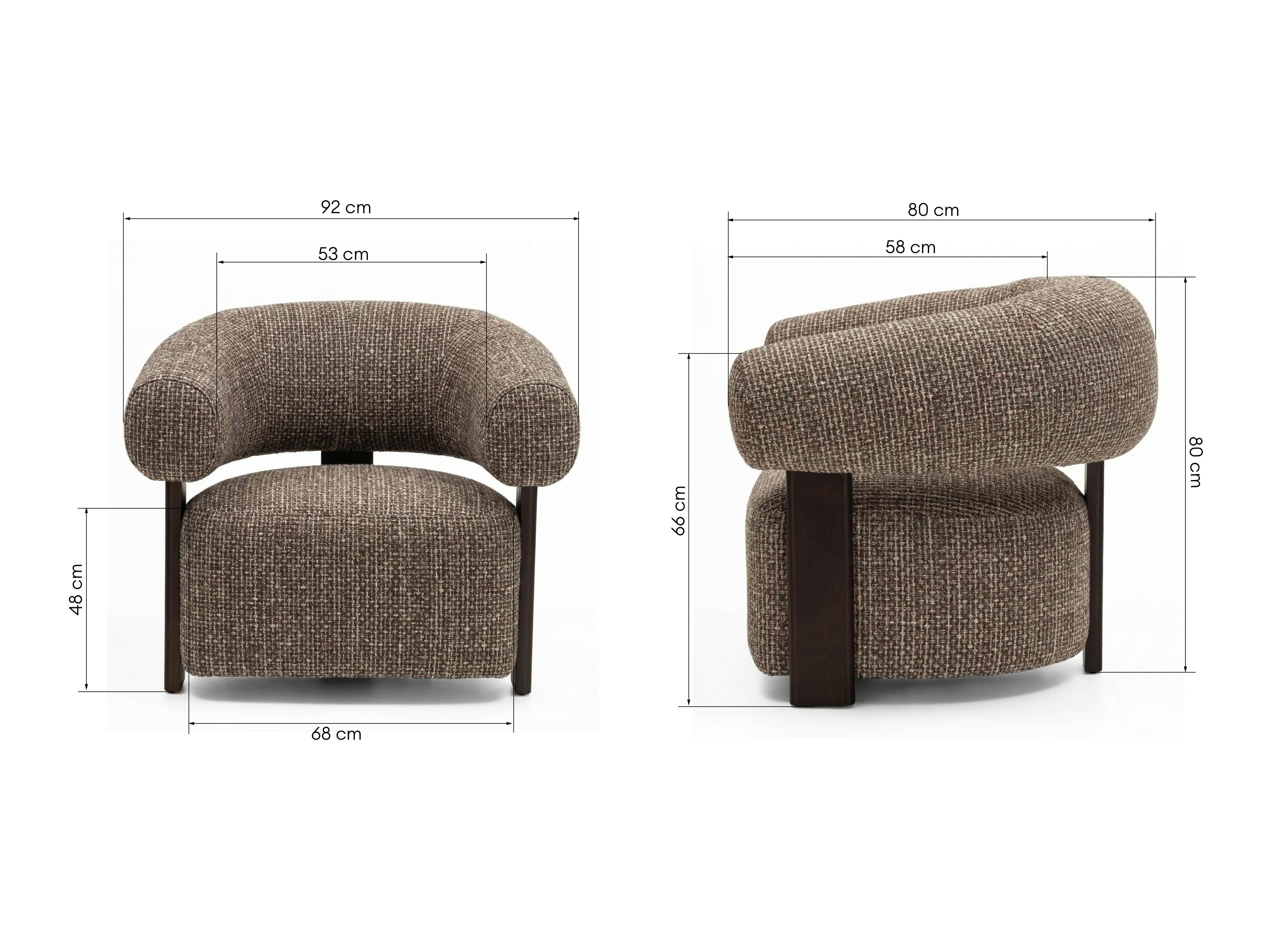 Fotelja Burleson 548 (Smeđa + Orah)