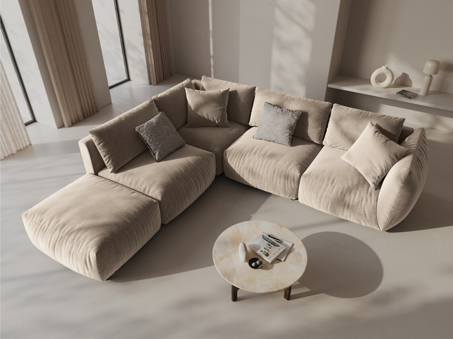 Modularna kutna garnitura Ruvmone 108 (Casino Pearl)