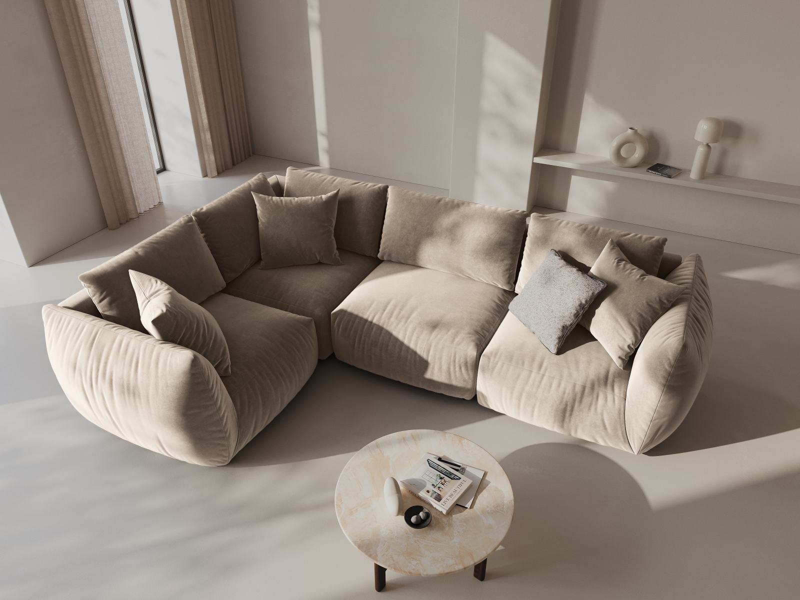 Modularna kutna garnitura Ruvmone 109 (Casino Pearl)