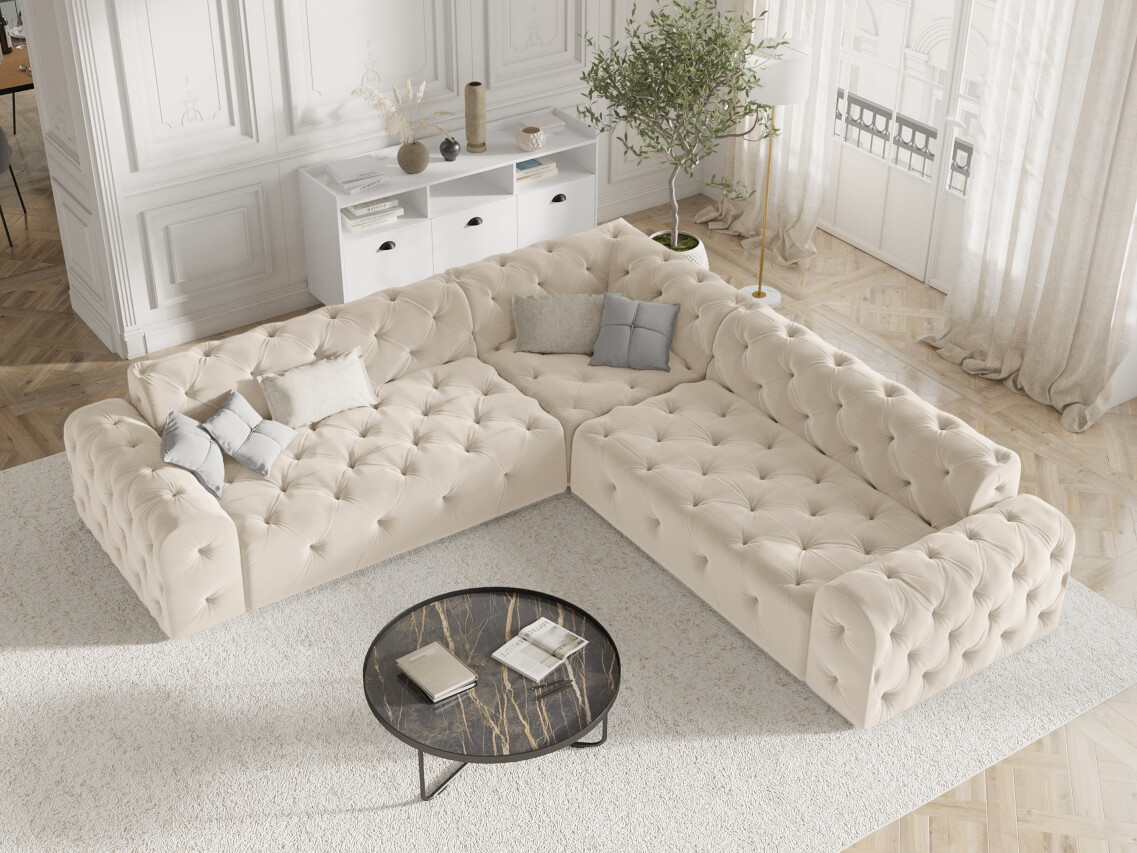 Chesterfield kutna garnitura Lartiva 104 (Opera Krem)