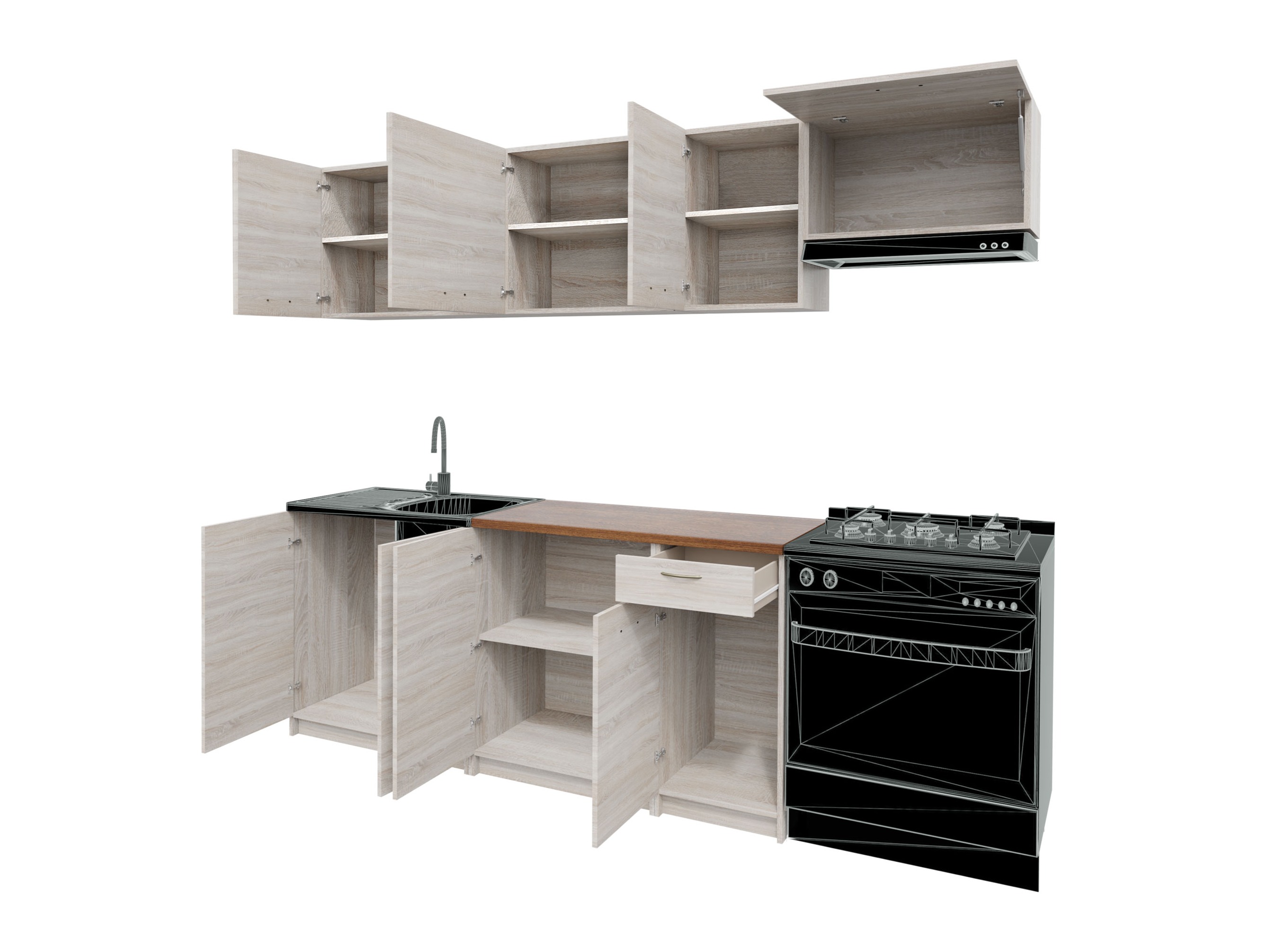 Kuhinjski set Ota II (Kašmir + Crna)