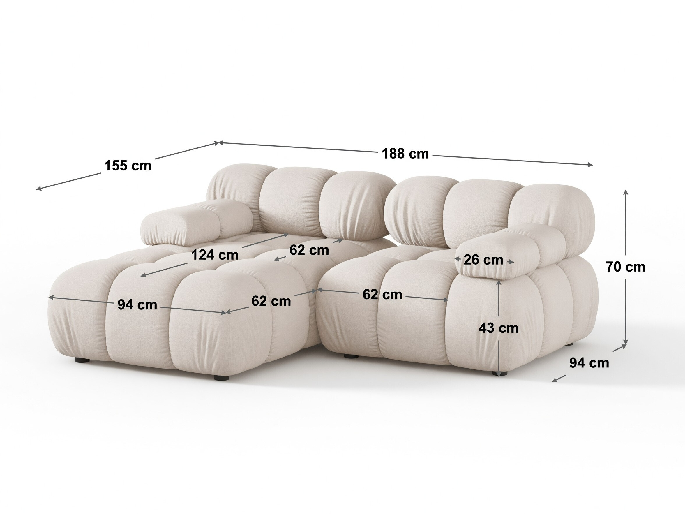 Modularna kutna garnitura Caltenu 105 (Bluvel 19)