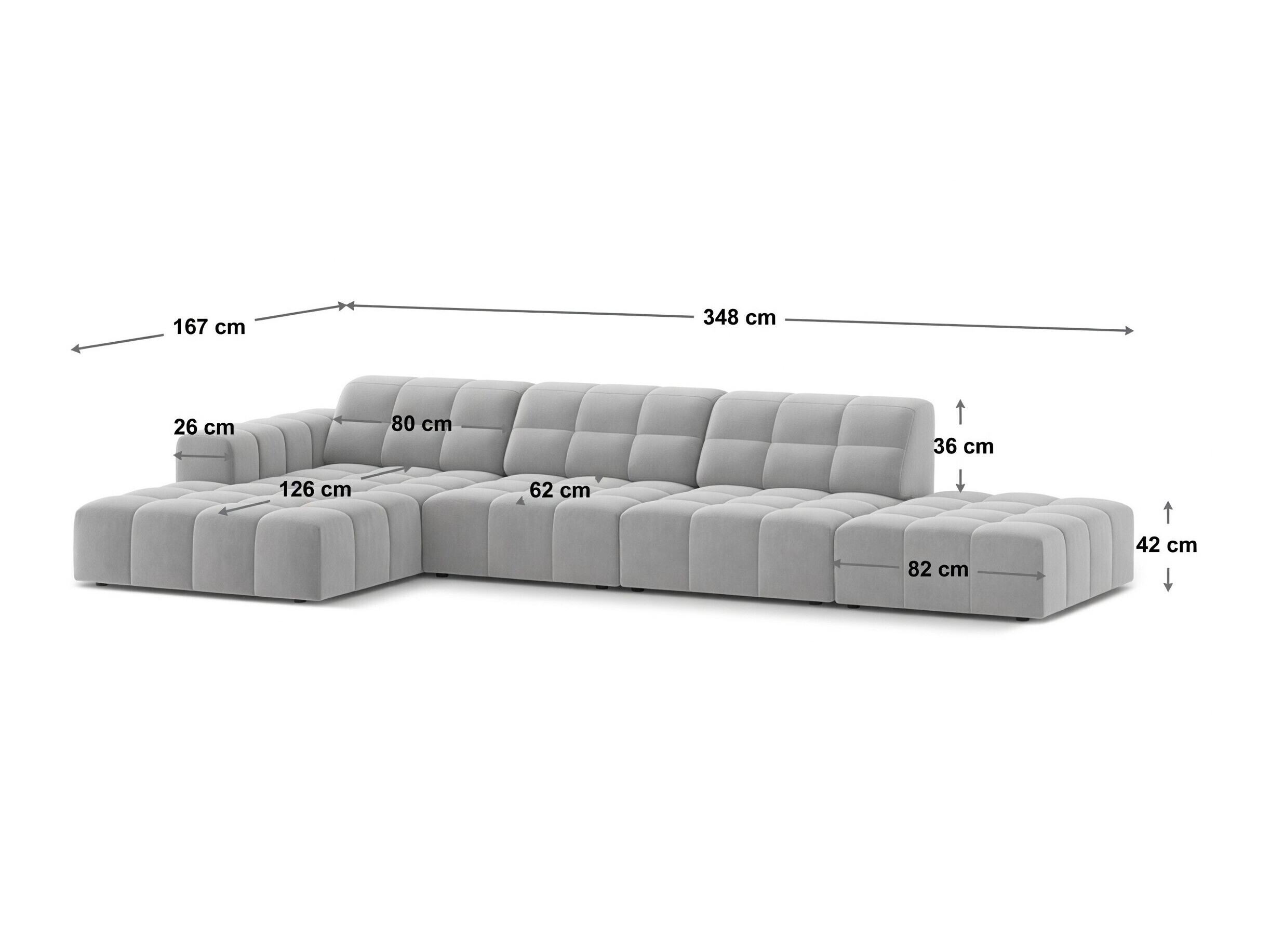 Modularna kutna garnitura Somelo 103 (Bluvel 13)