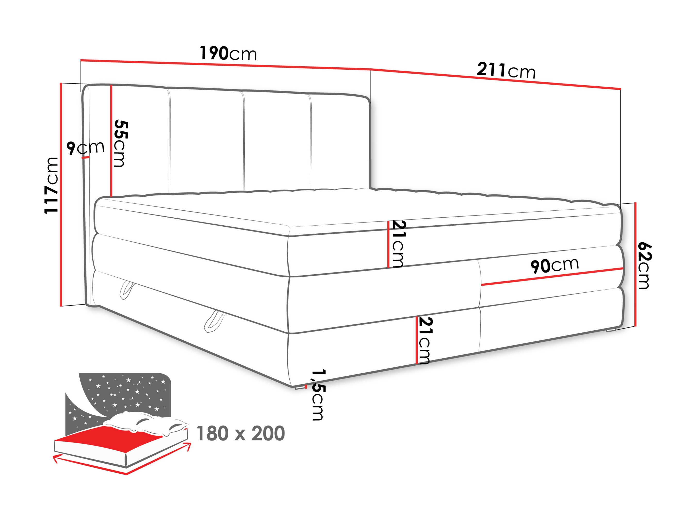 Boxspring krevet SC10516 s oštećenim pakiranjem