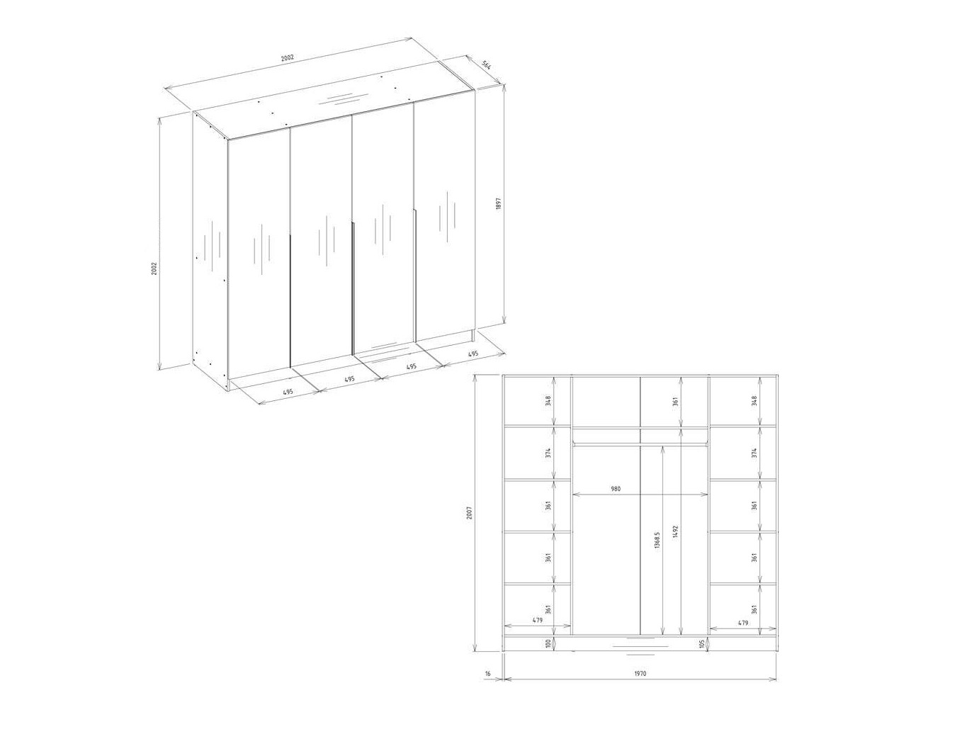 Ormar Mandeville 370 (Bijela + Crna)