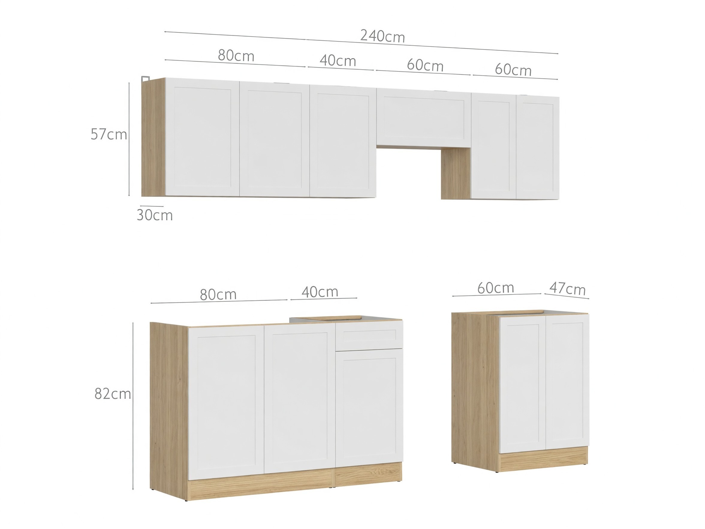 Modularan kuhinjski set Line Grey 120