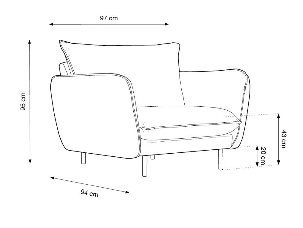 Fotelja Ferlevi 110 (Bluvel 06)