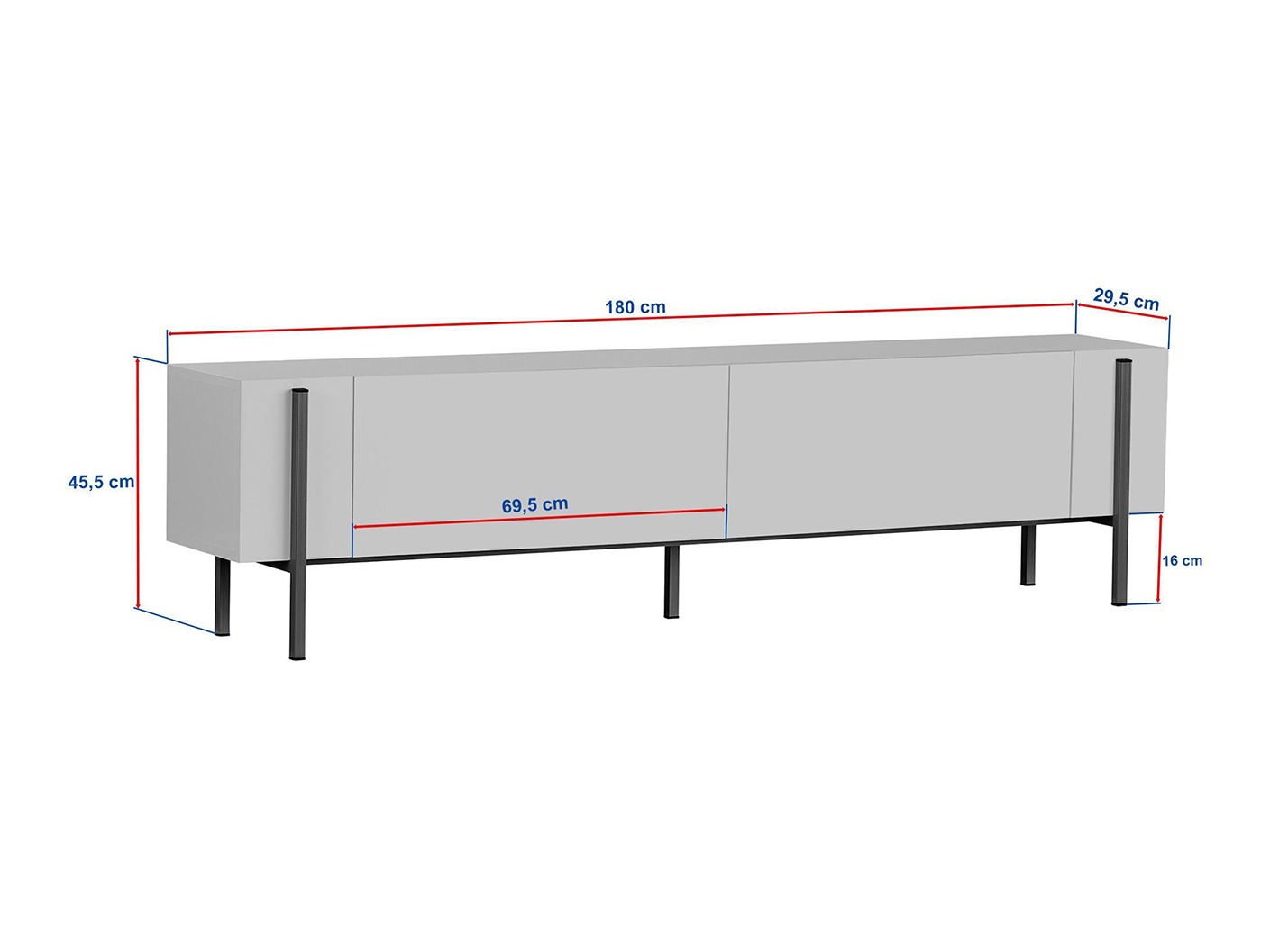 TV stol Novato 154 (Crna + Hrast)