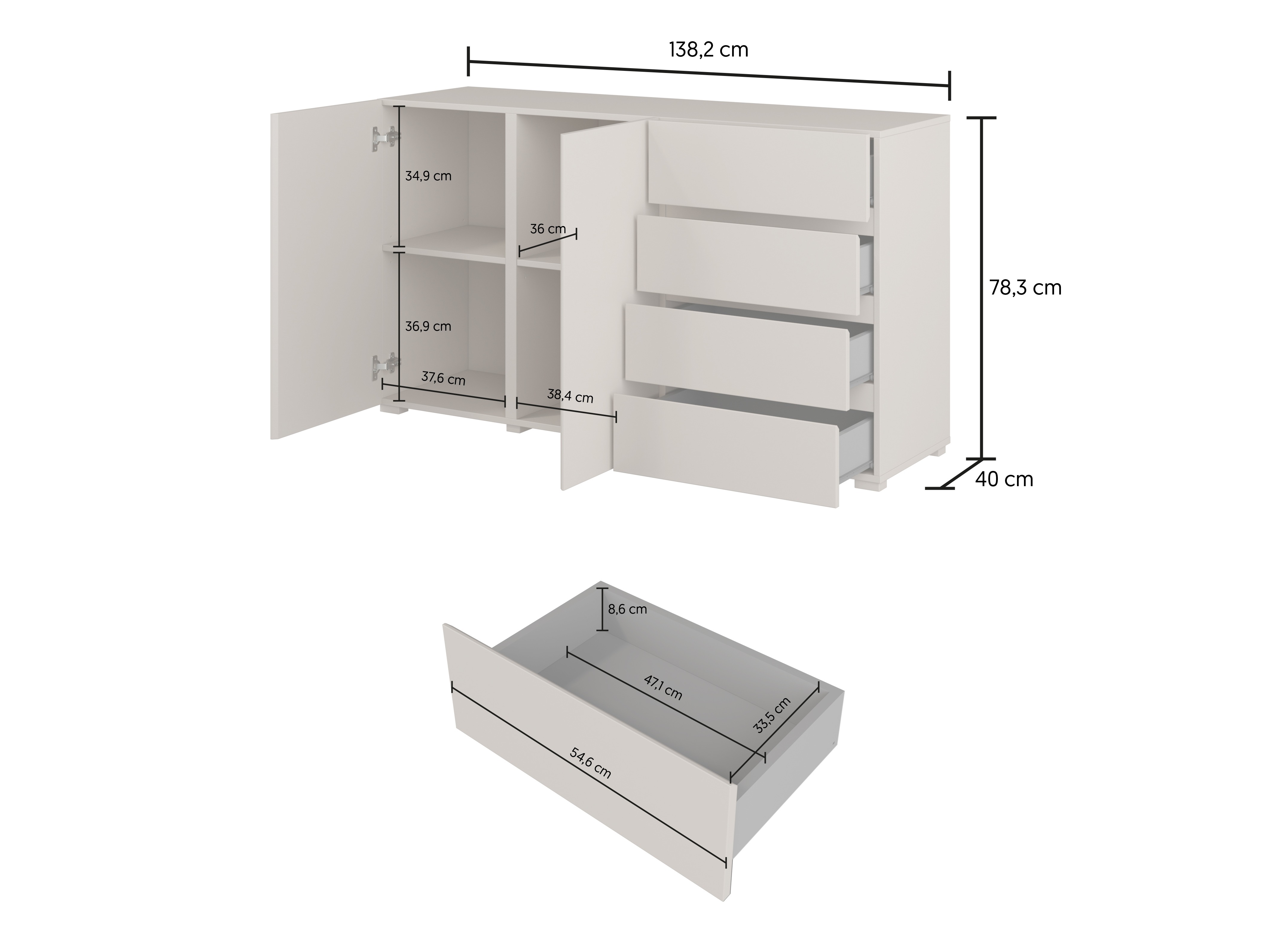 Komoda Elbleve 101 (Bijela)