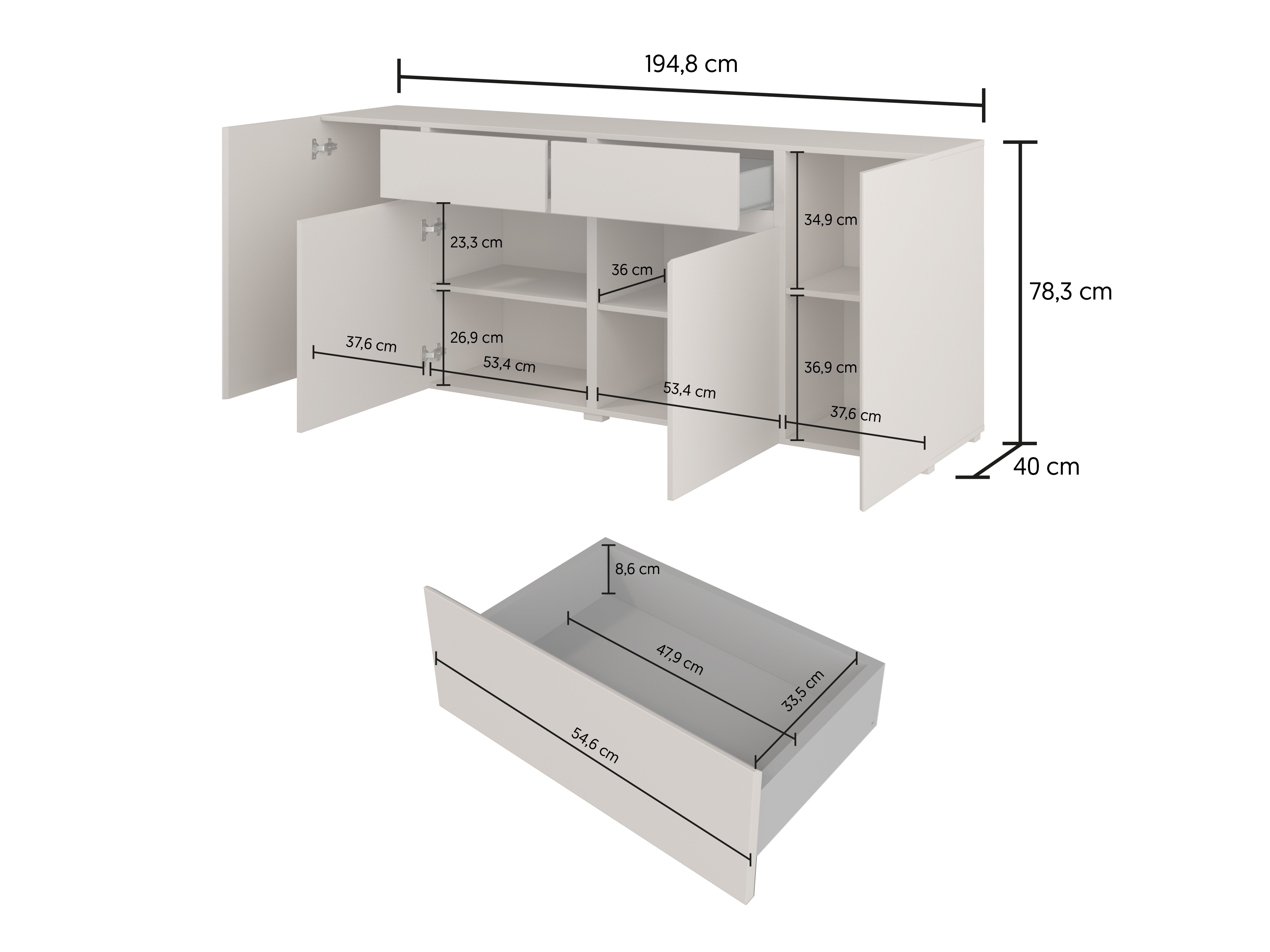 Komoda Elbleve 103 (Crna)