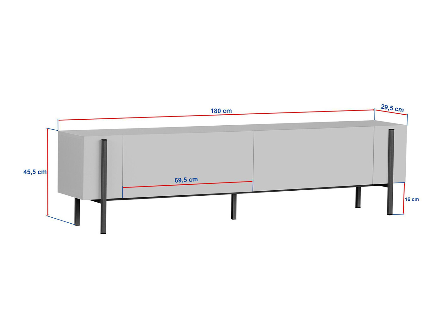 TV stol Novato 154 (Crna + Bor)