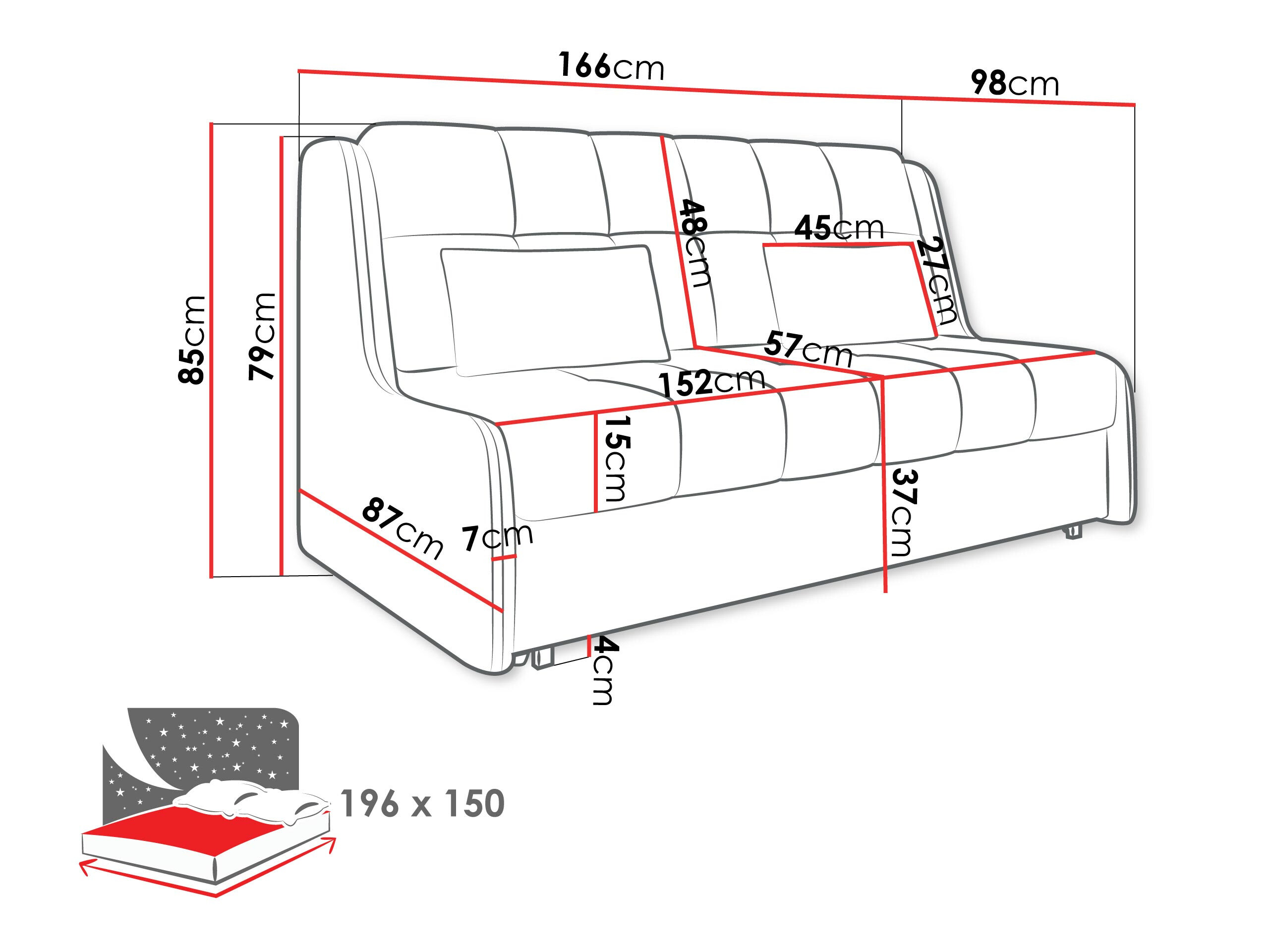 Kauč na razvlačenje Columbus 257 (Sereno 689)