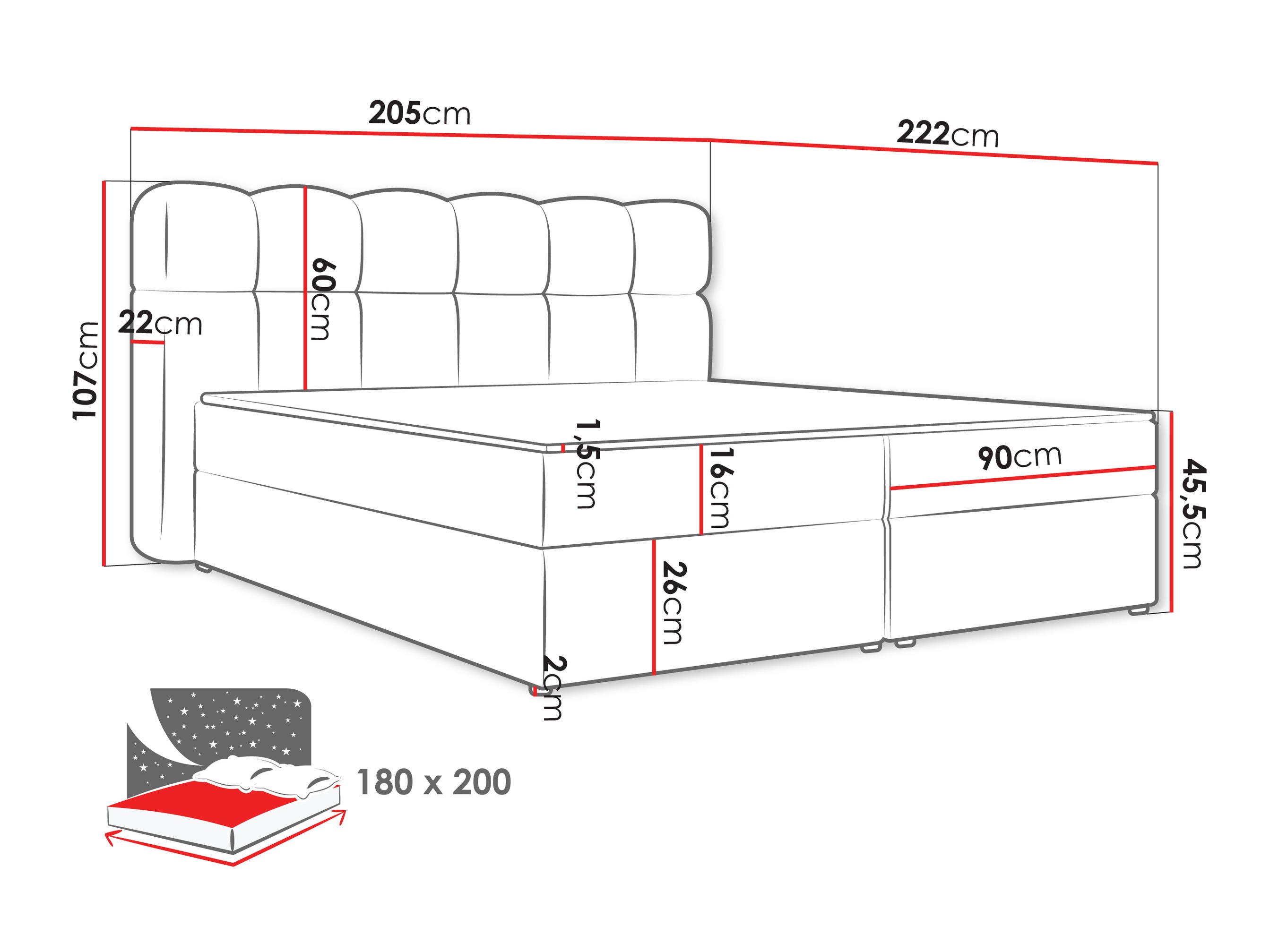 Boxspring krevet Stonecrest 113 (Lambi 03)