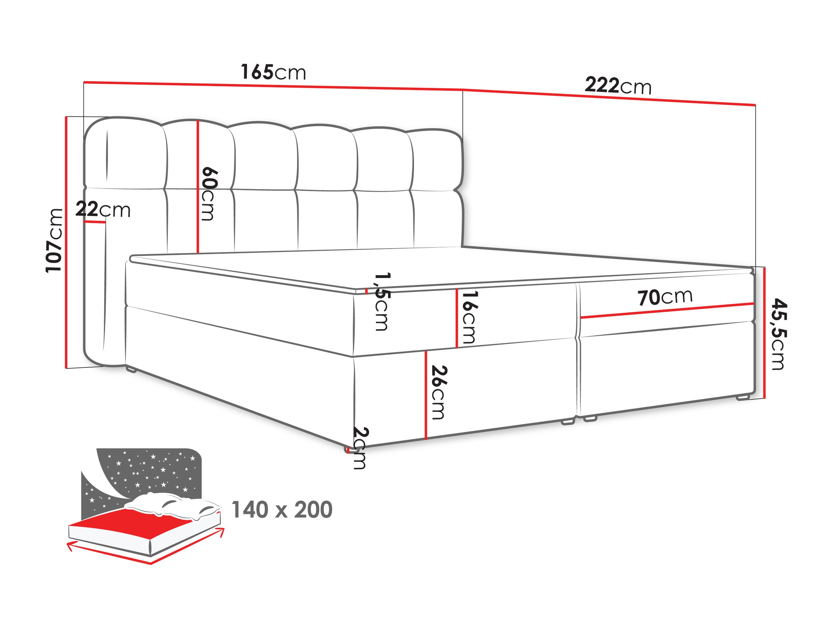 Boxspring krevet Stonecrest 113 (Lambi 04)