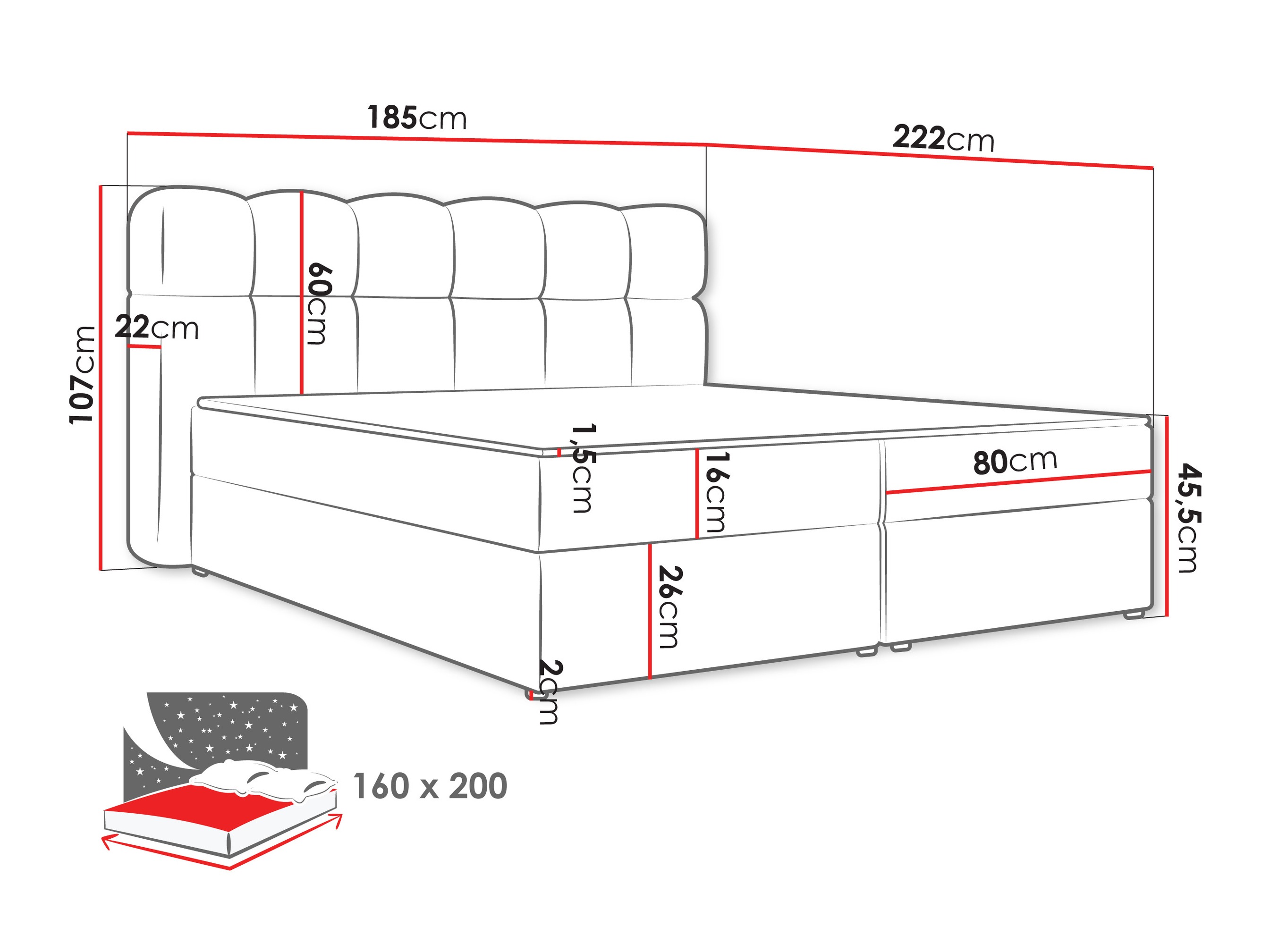 Boxspring krevet Stonecrest 113 (Lambi 07)