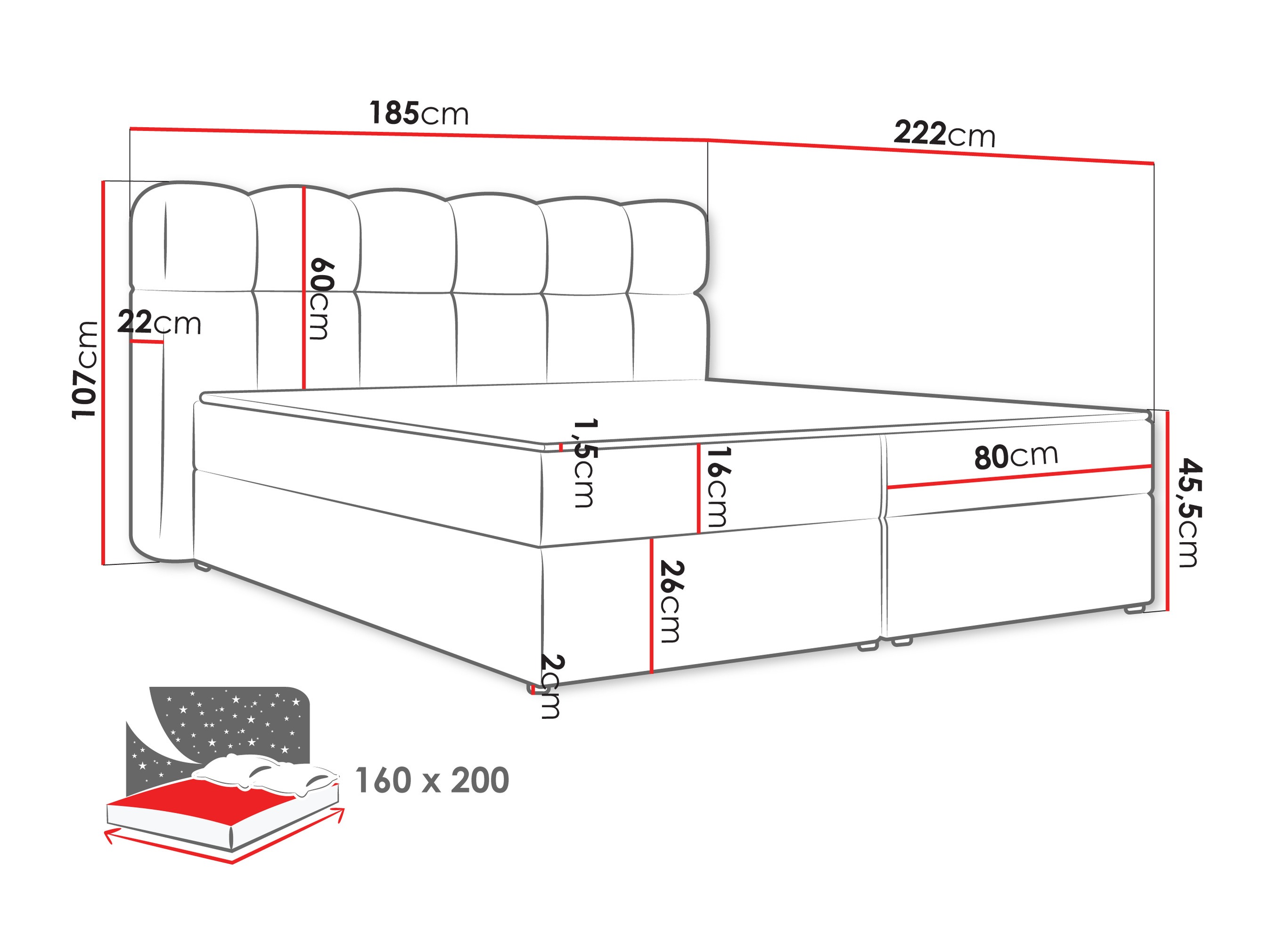 Boxspring krevet Stonecrest 113 (Lambi 08)