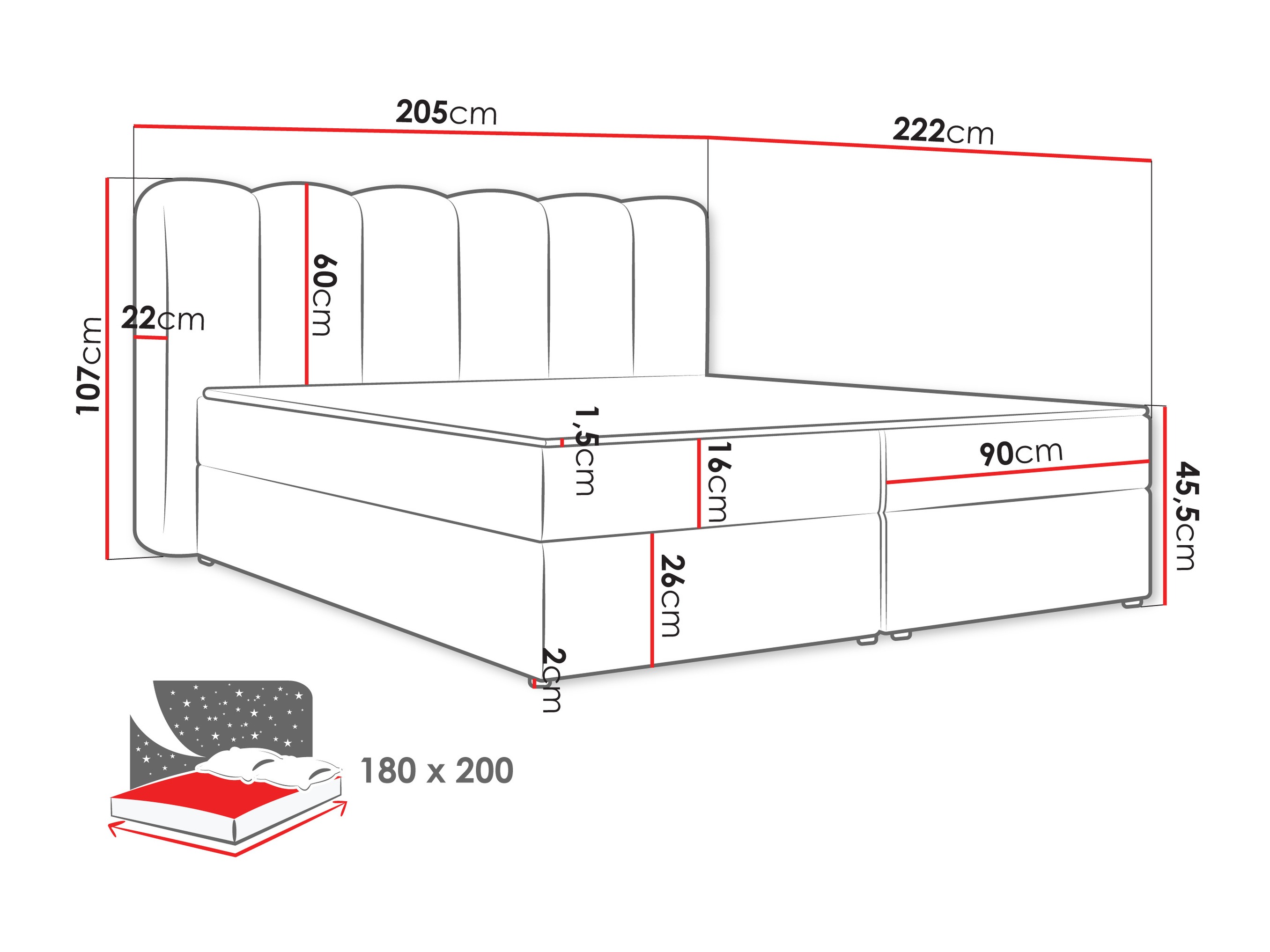 Boxspring krevet Stonecrest 112 (Lambi 08)