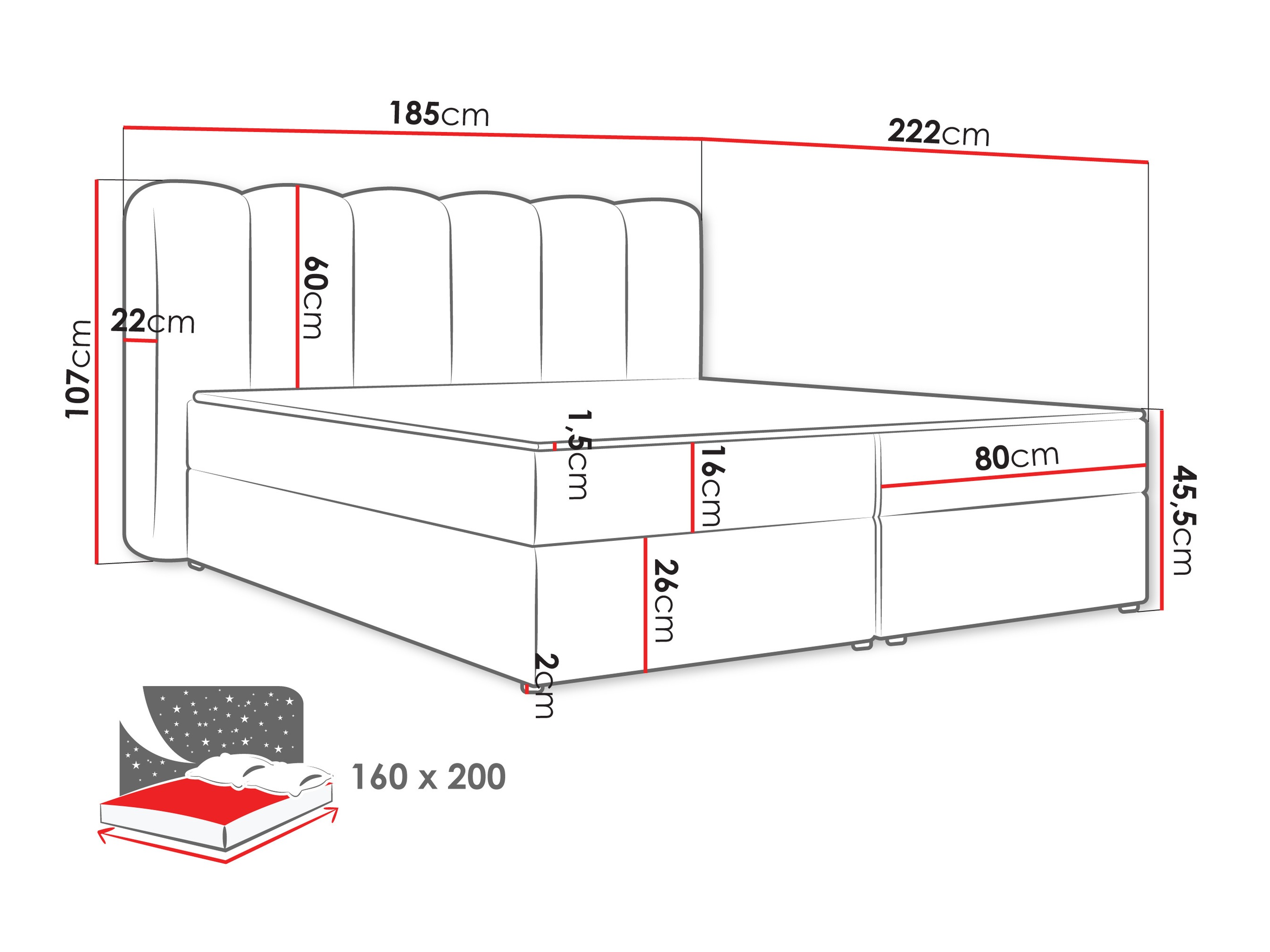Boxspring krevet Stonecrest 112 (Lambi 11)