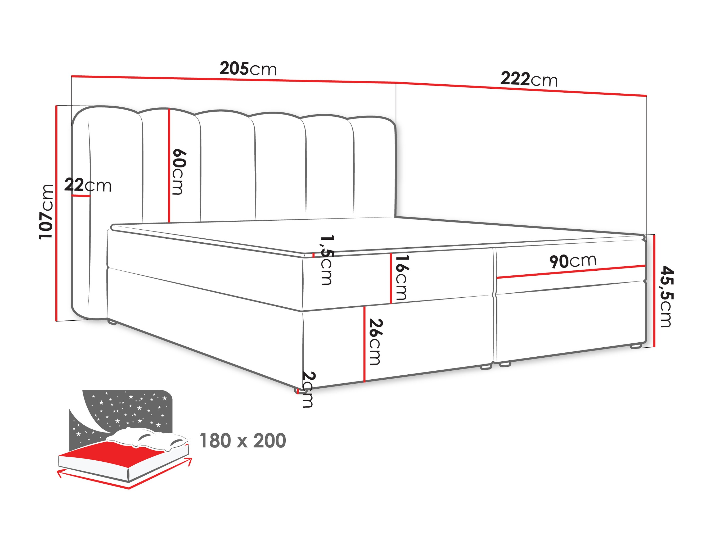 Boxspring krevet Stonecrest 112 (Lambi 11)