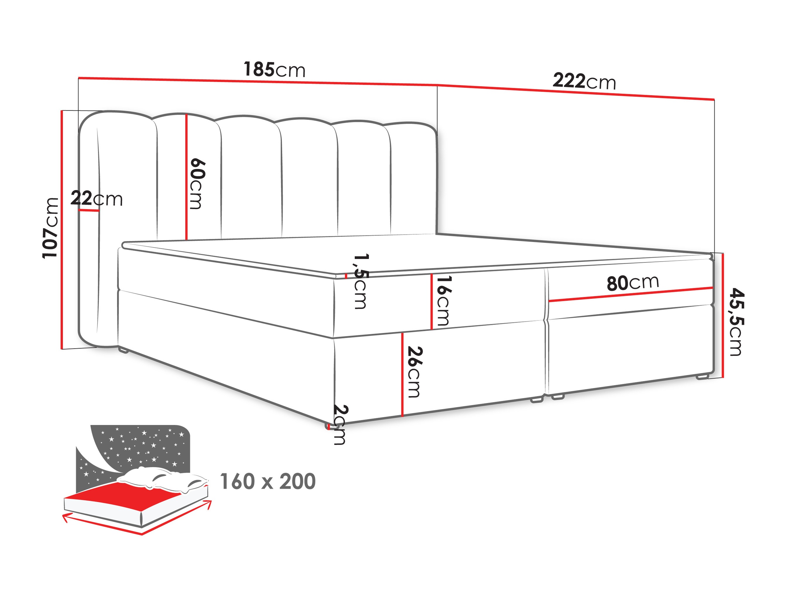 Boxspring krevet Stonecrest 112 (Lambi 12)