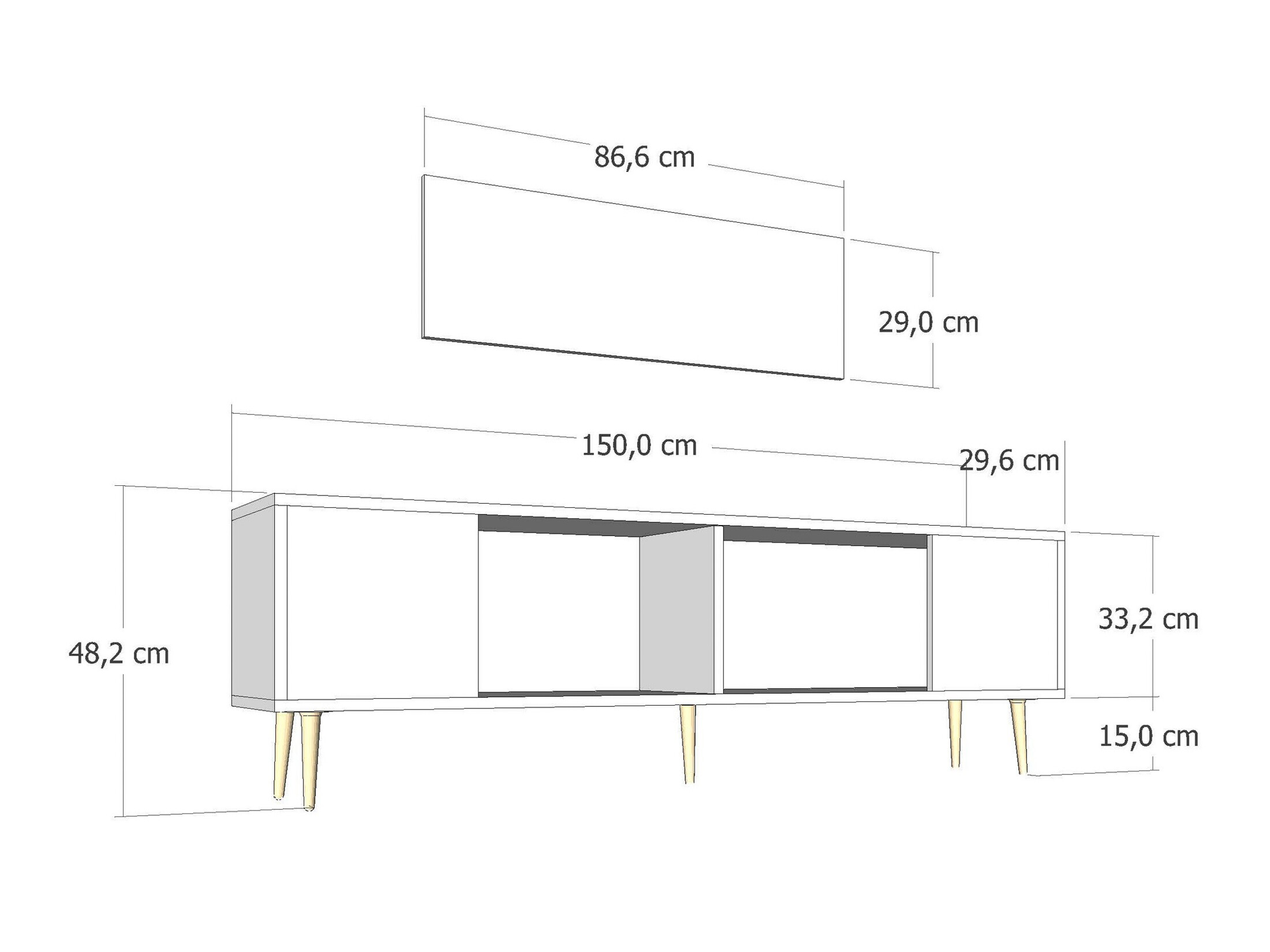 TV stol Asheboro 200 (Antracit)