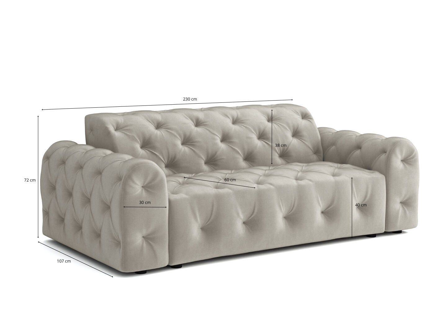 Chesterfield kauč Calexico 132 (Riviera 95)