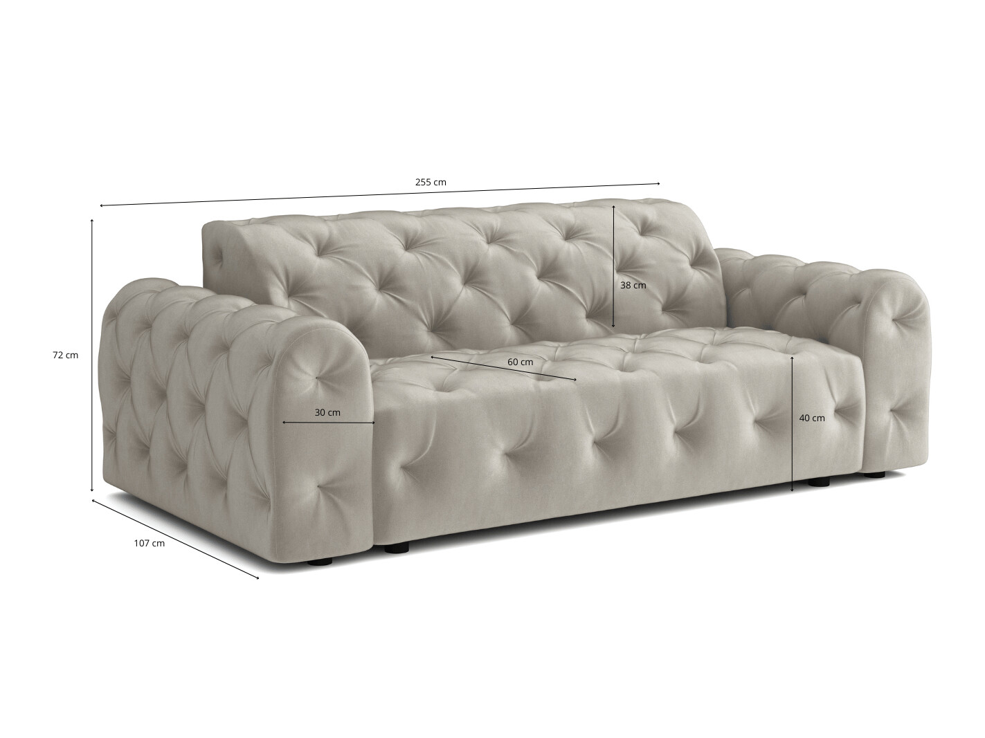 Chesterfield kauč Calexico 133 (Riviera 95)