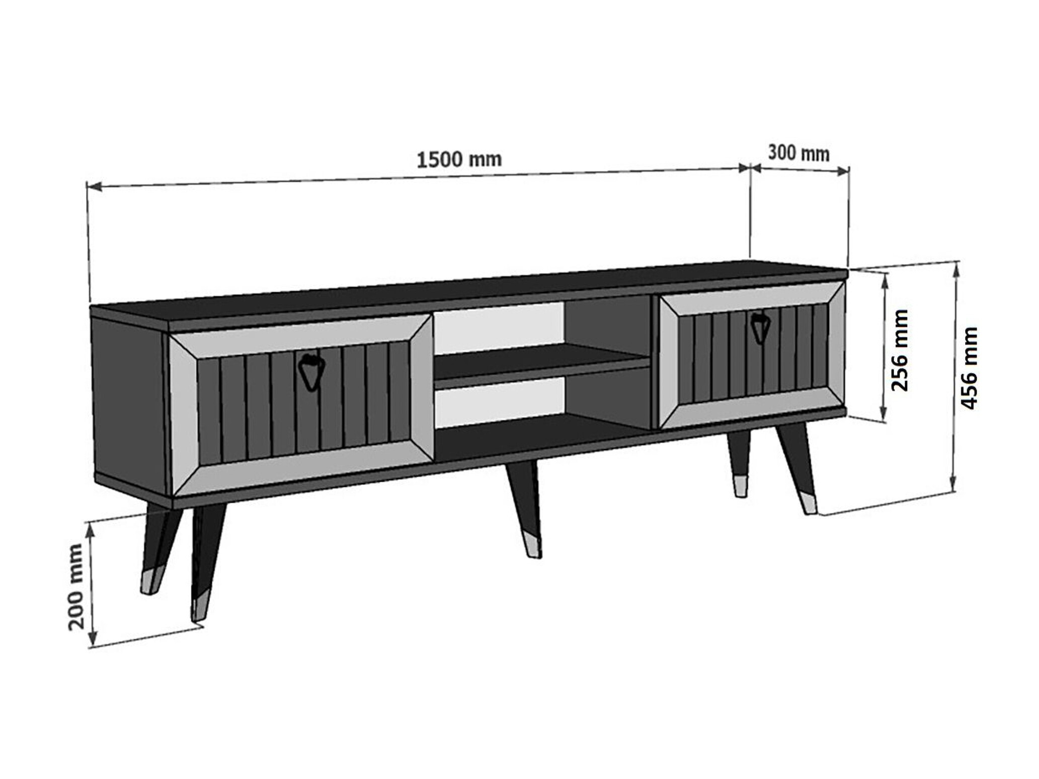 TV stol Asheboro 203 (Antracit + Srebrna)