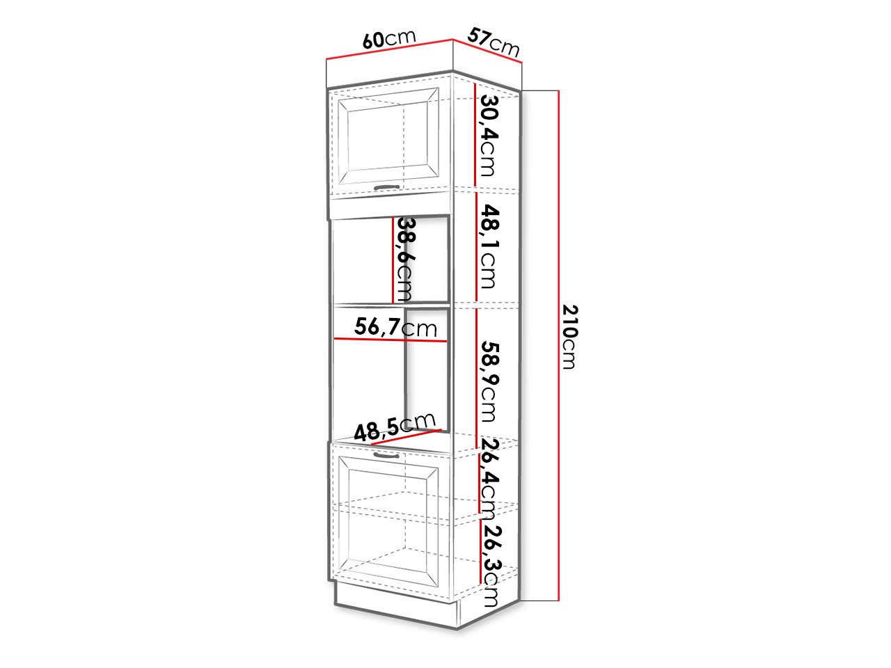 Modularni ormarić za ugradbene aparate Retro Grey 116