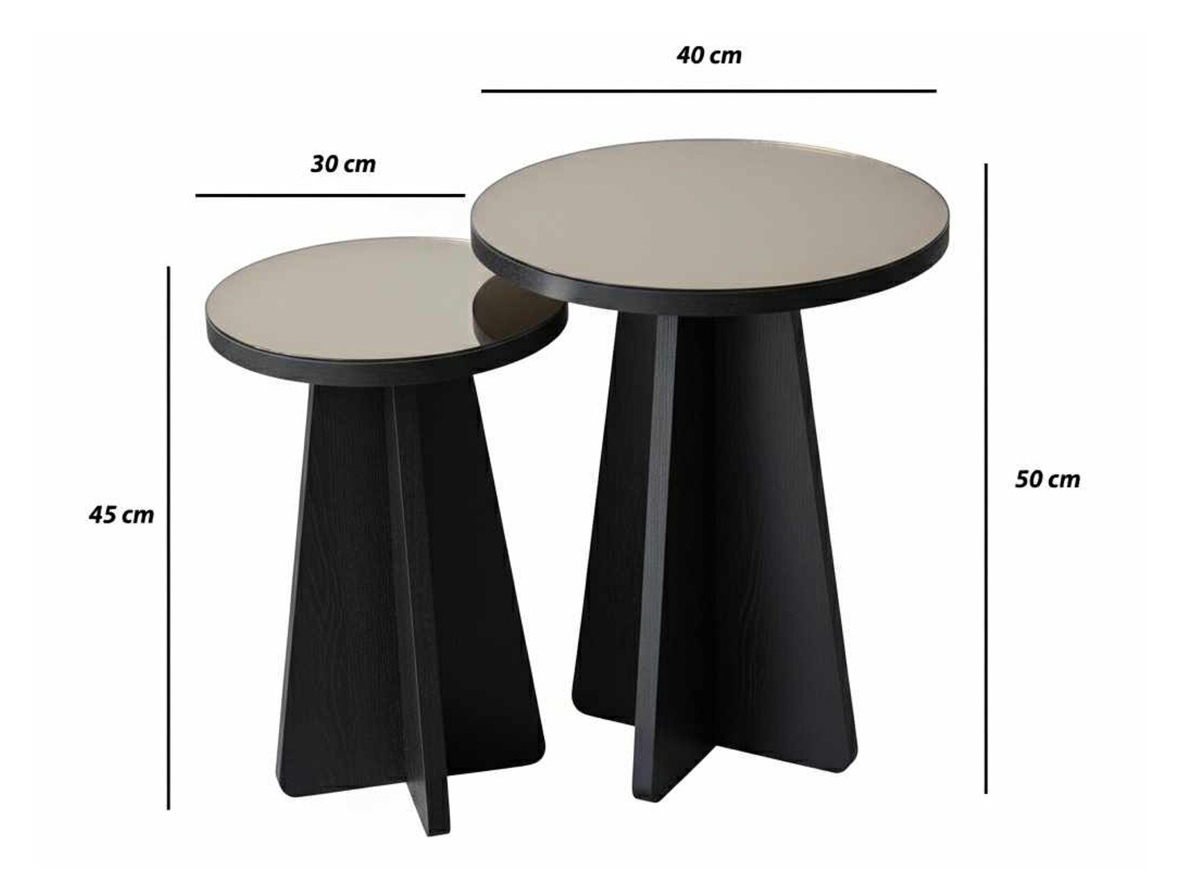 Set pomoćnih stolića Kailua 2821 (Crna)