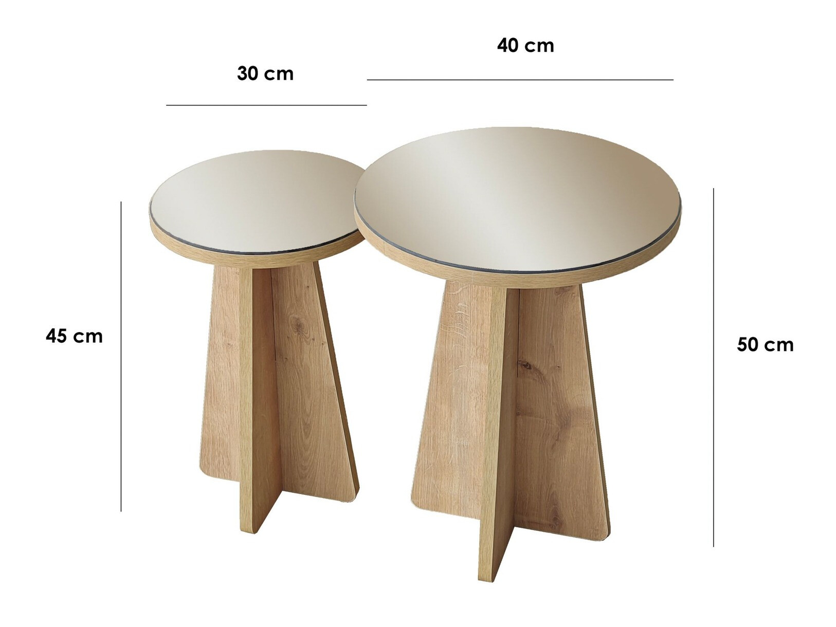 Set pomoćnih stolića Kailua 2821 (Hrast)