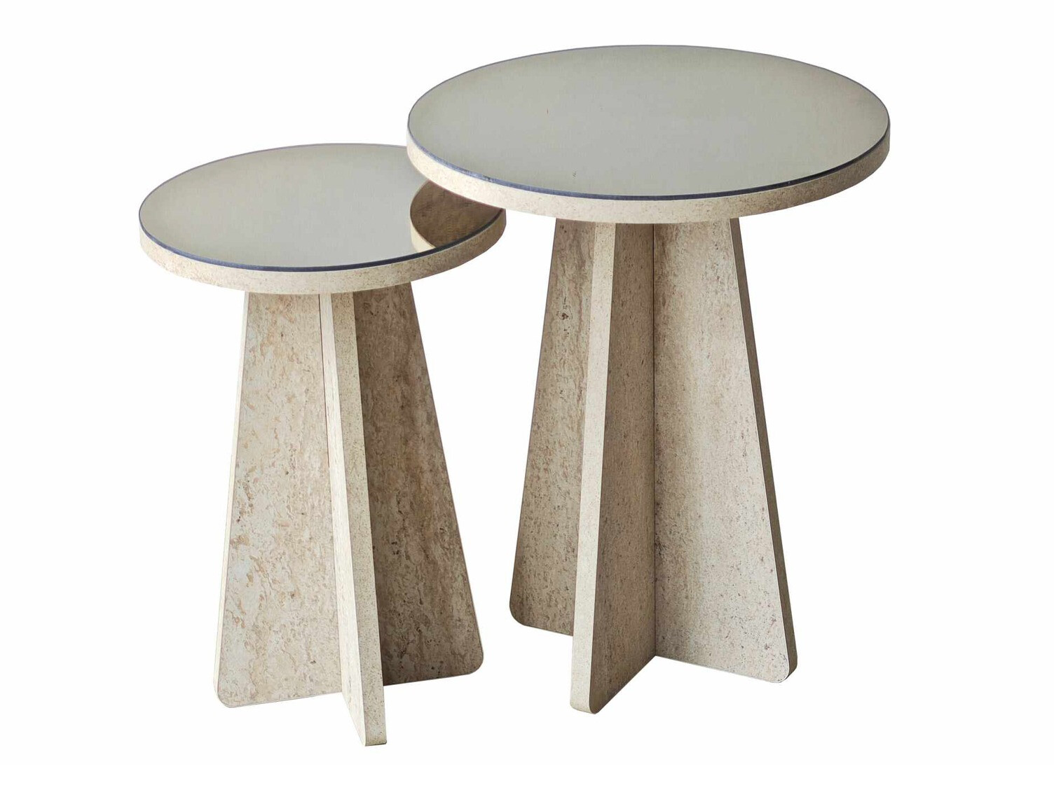 Set pomoćnih stolića Kailua 2821 (Svijetli travertin)