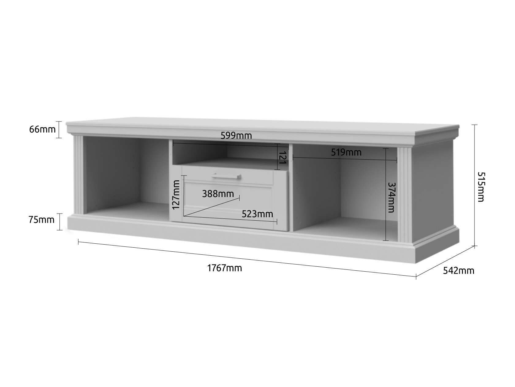 TV stol Solevu 103 (Grafit + Svijetli orah)