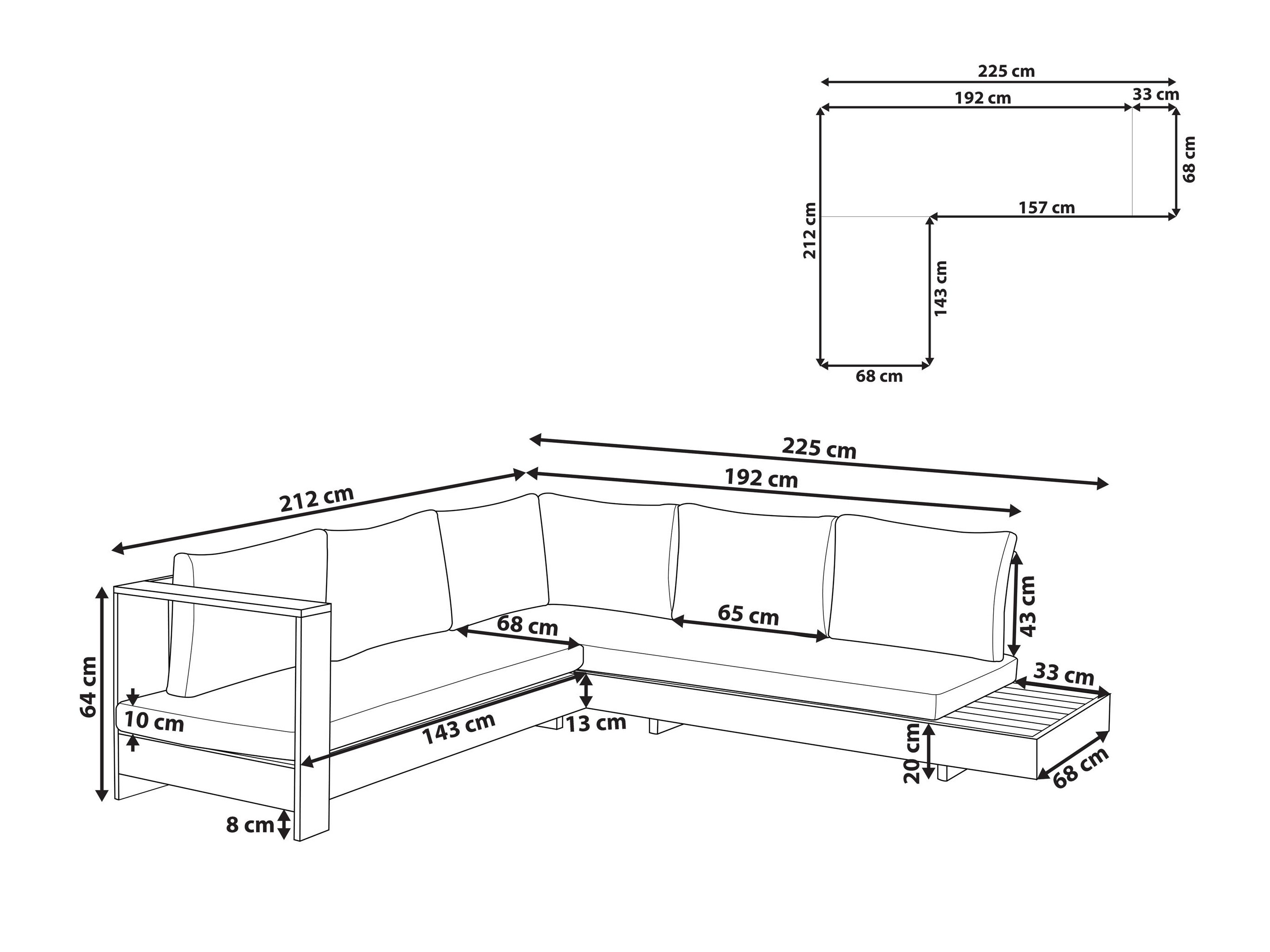 Vrtna sofa Berwyn 2548 (Crvena + Bagrem)