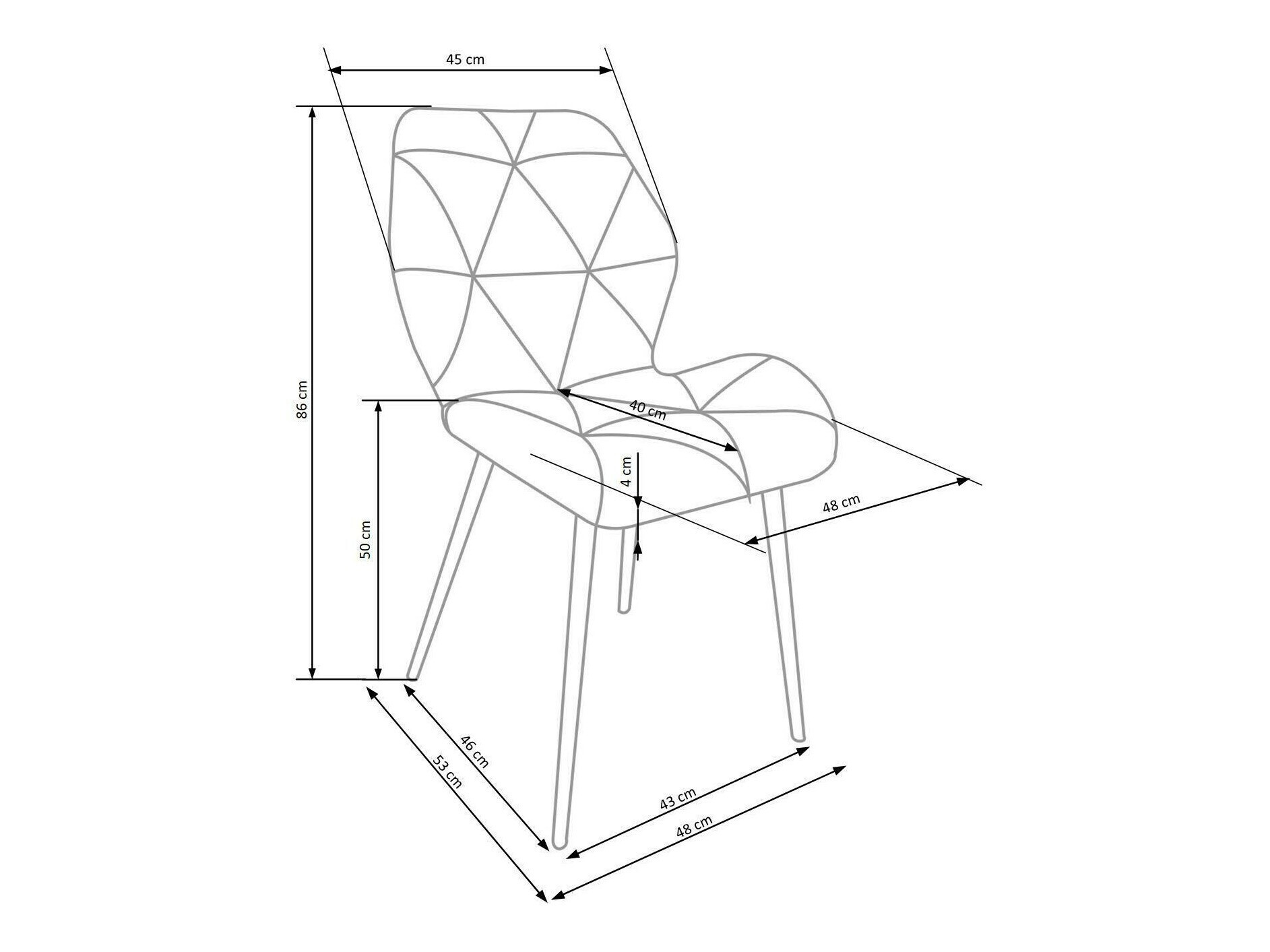 Stolica Houston 1234 (Crna)