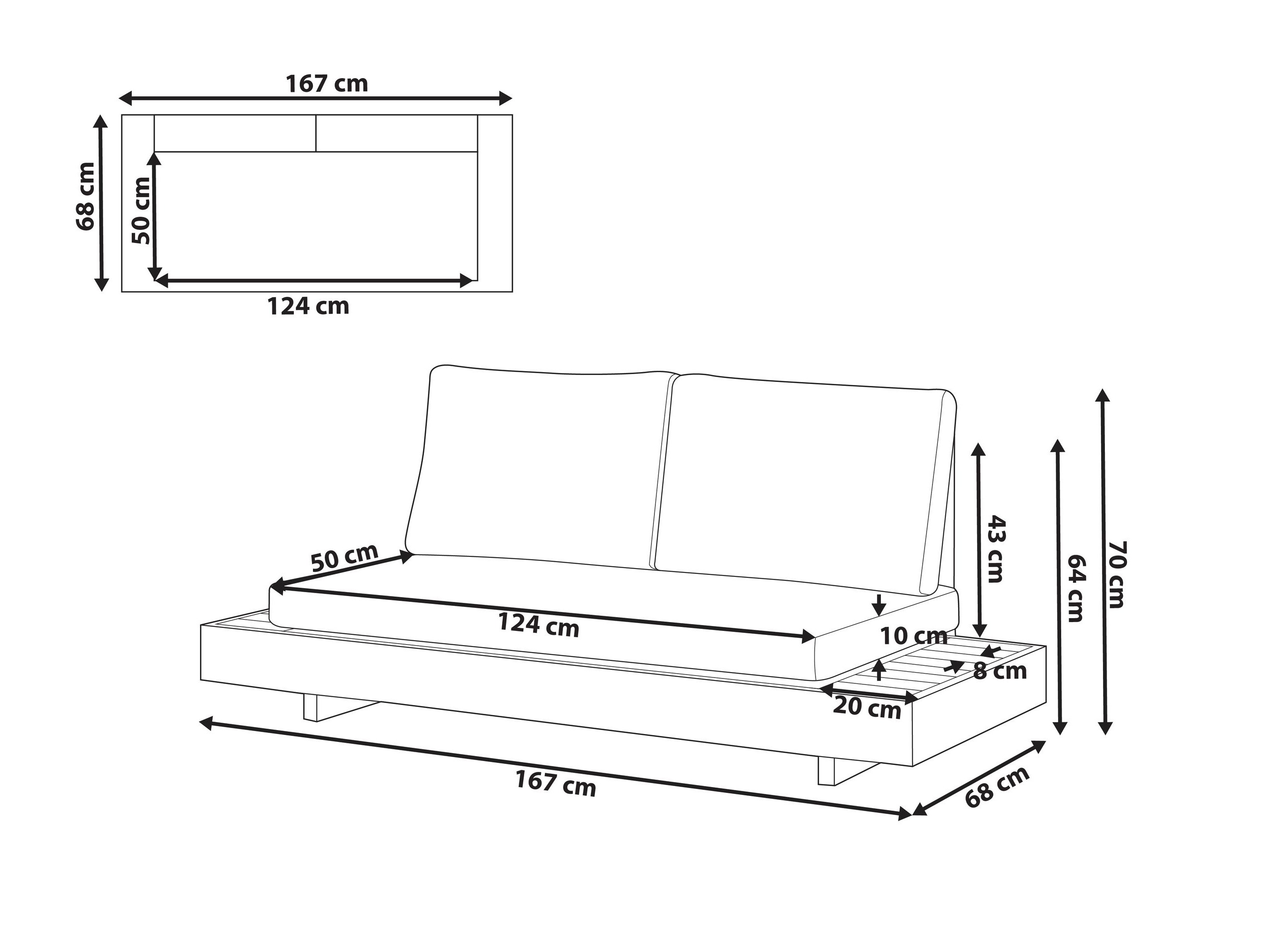 Vrtna sofa Berwyn 3328